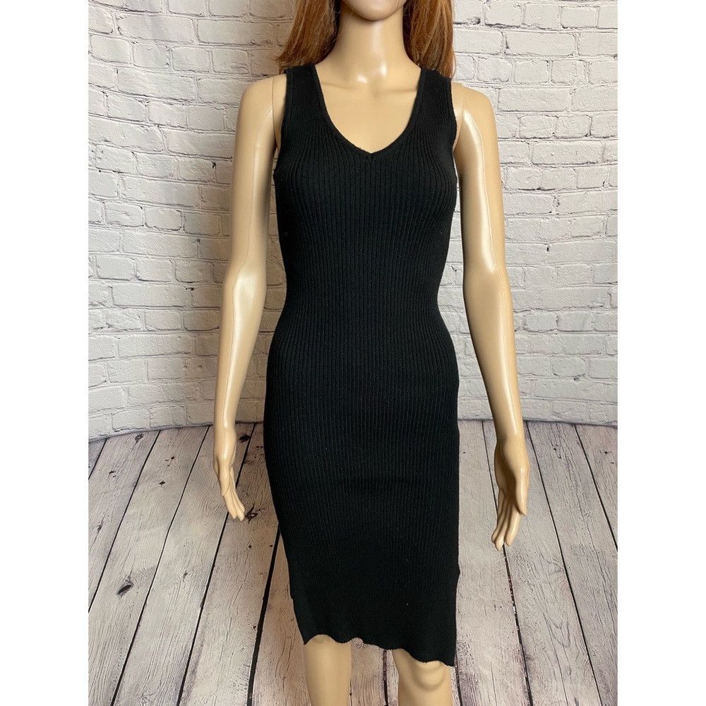 Magaschoni NWT New Magaschoni Sleeveless V-neck Ribbed Black Dress Siz Size S / US 4 / IT 40 - 9 Thumbnail