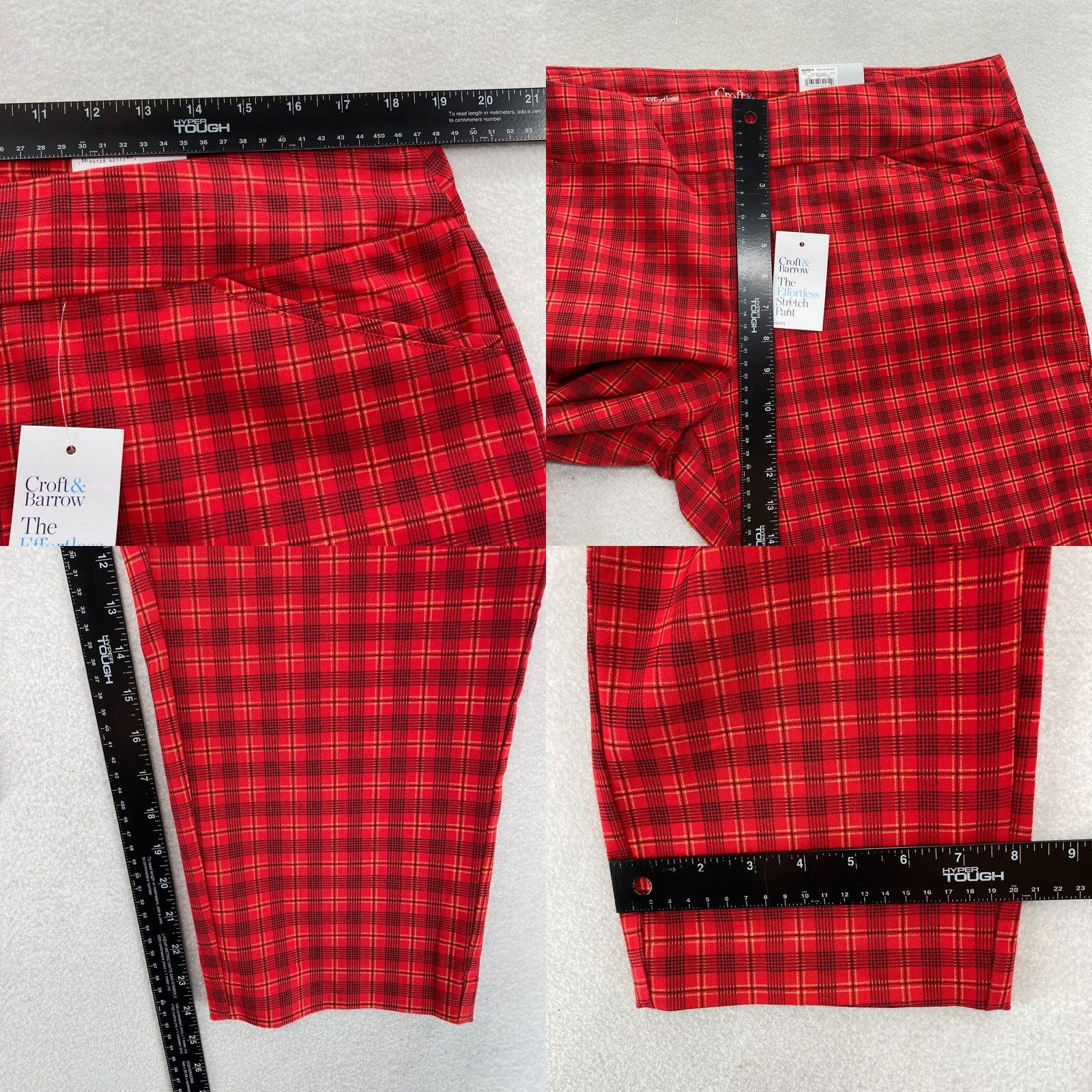 Croft & Barrow Croft & Barrow The Effortless Stretch Pant Women's 18P Red Plaid Stretch Pull On Pants Slim Straight Capris? Size 26" / US 2 / IT 38 - 8 Thumbnail