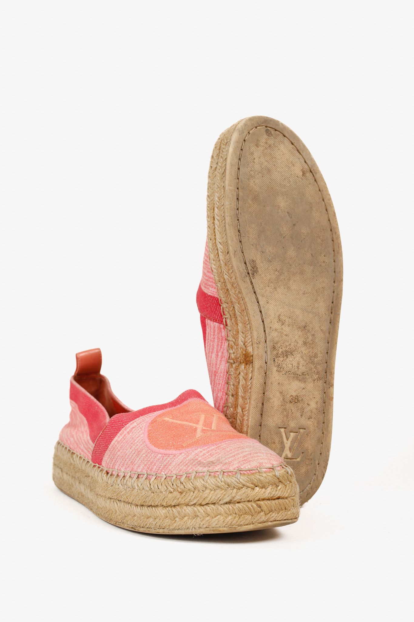 Louis Vuitton Louis Vuitton Pink Shore Embroidered-Logo Espadrilles Size US 7.5 / IT 37.5 - 5 Thumbnail