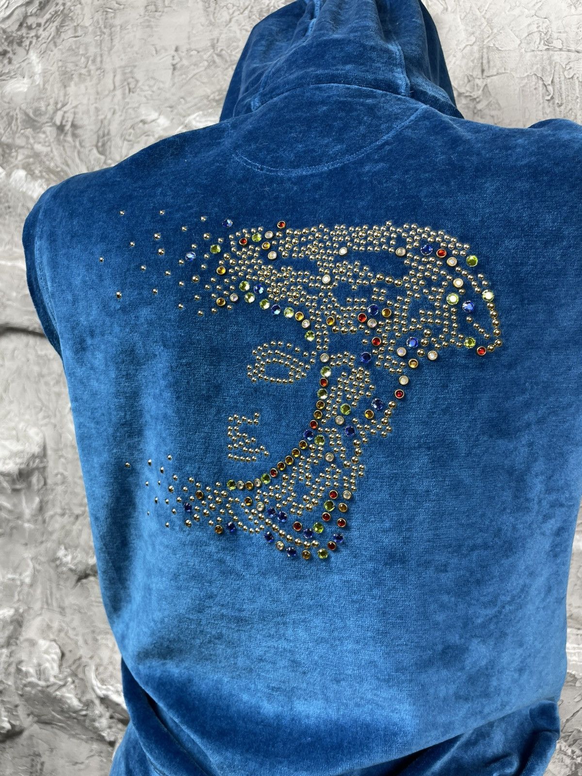 Versace Versace Rare Velour Vest Rhinestone Logo Y2K Size S / US 4 / IT 40 - 9 Thumbnail