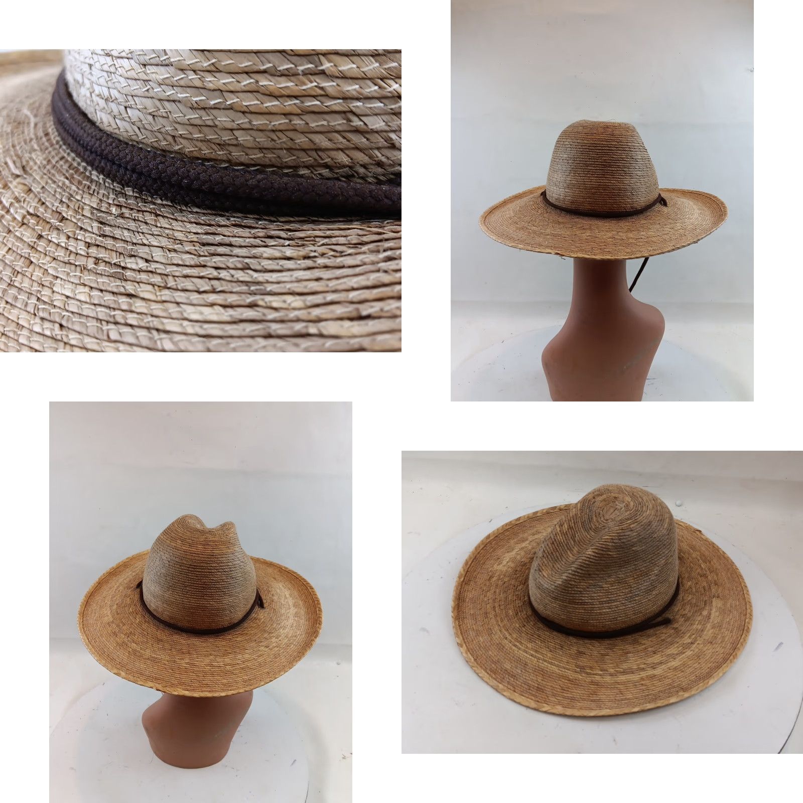 Vintage Tula Abby Hat Sun Hat Women OSFM Natural Straw Palm Lightweight Beach Garden Classic Beach Hat Womens Size ONE SIZE - 9 Thumbnail