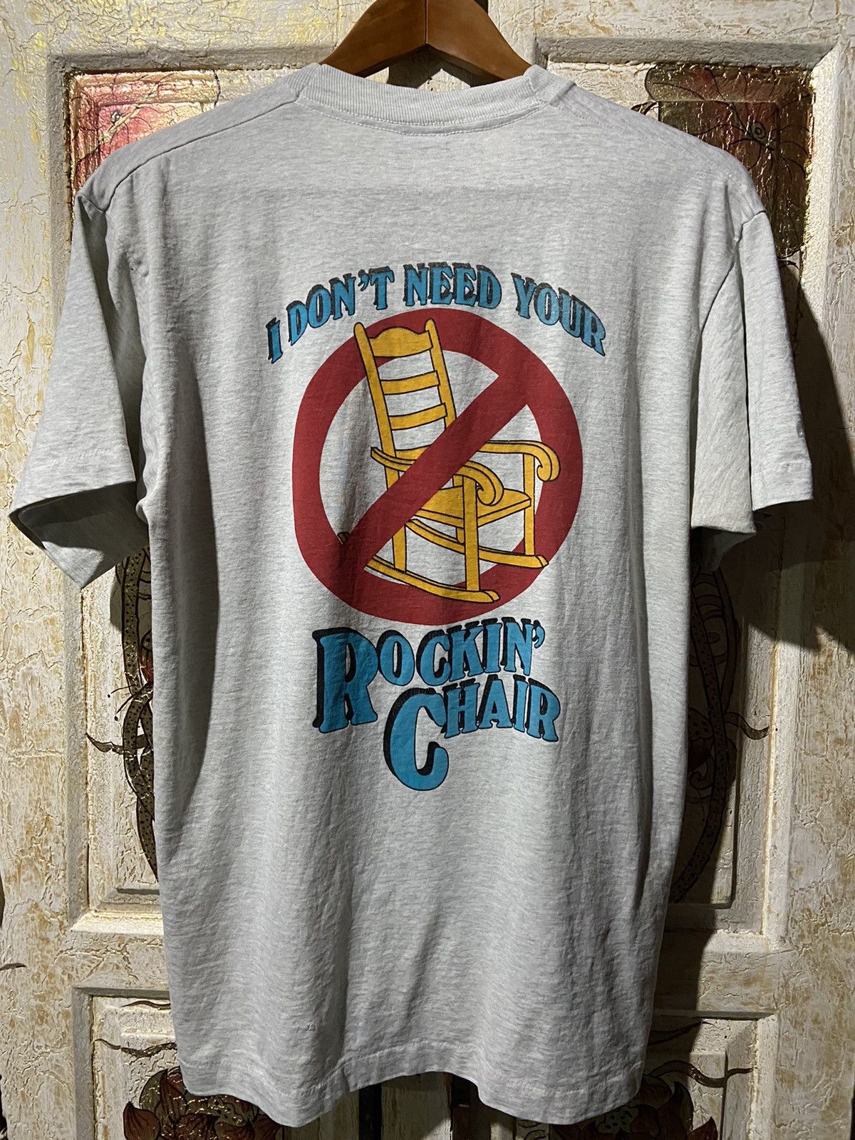 Vintage Vintage George jones rockin’ chair gray t-shirt size L Size US L / EU 52-54 / 3 - 6 Thumbnail
