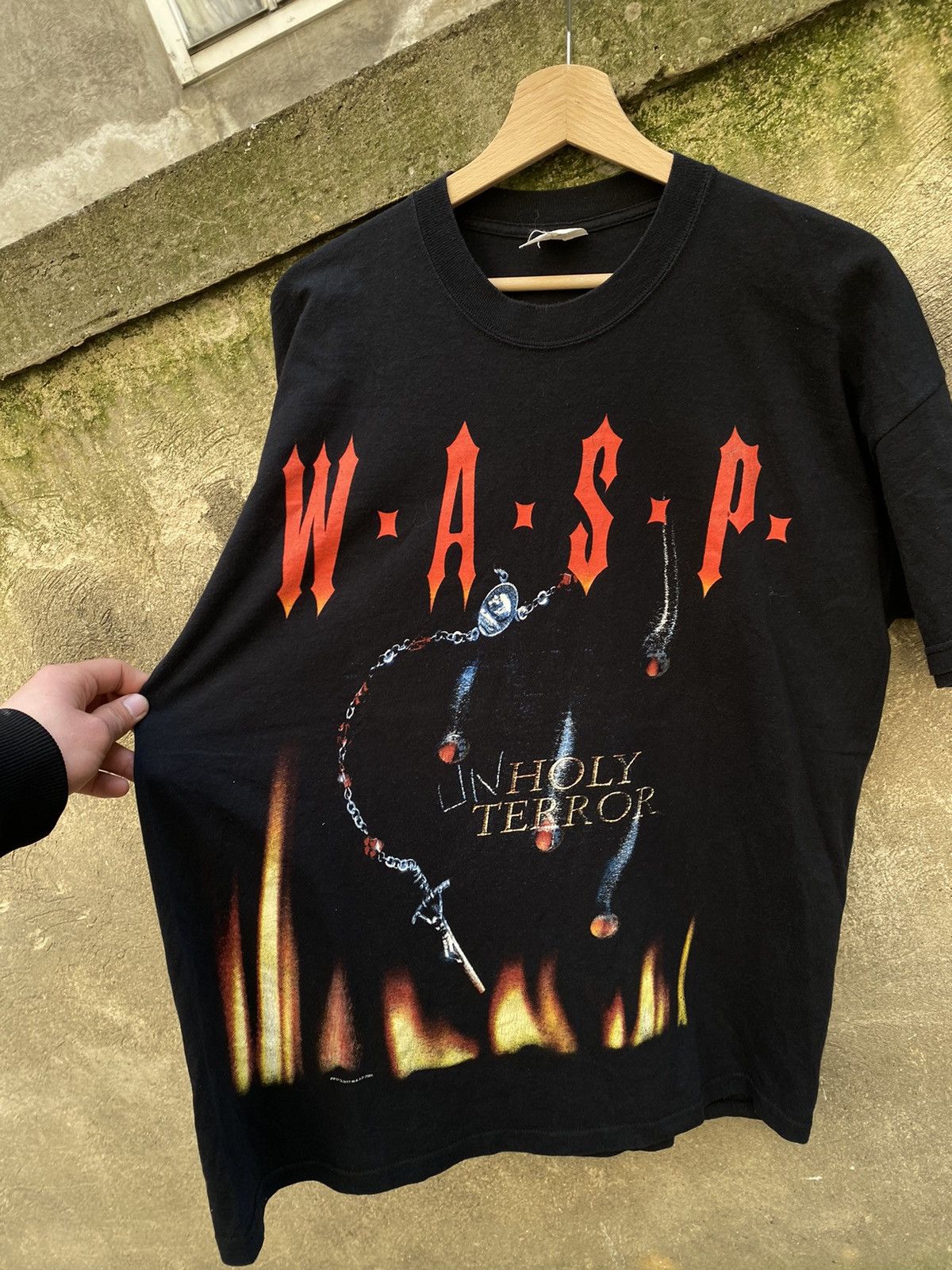 Band Tees × Vintage Vintage 2001 WASP Unholy Terror T-Shirt Size US XL / EU 56 / 4 - 7 Thumbnail
