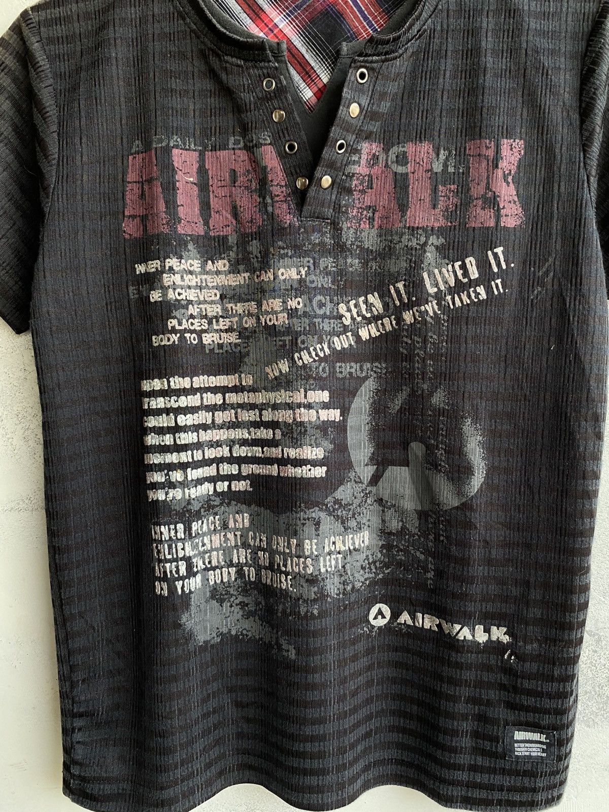 Japanese Brand Air walk poem double layer tshirt Size US S / EU 44-46 / 1 - 2 Thumbnail