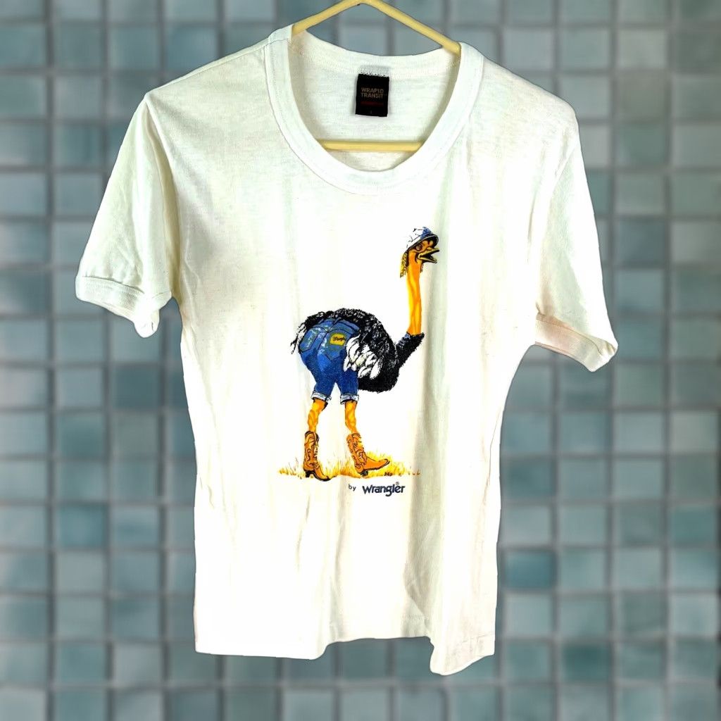 Wrangler Vintage Wrapid Transit From Wrangler Womens Graphic Pullover White T Shirt SZ L Size L / US 10 / IT 46 - 1 Thumbnail
