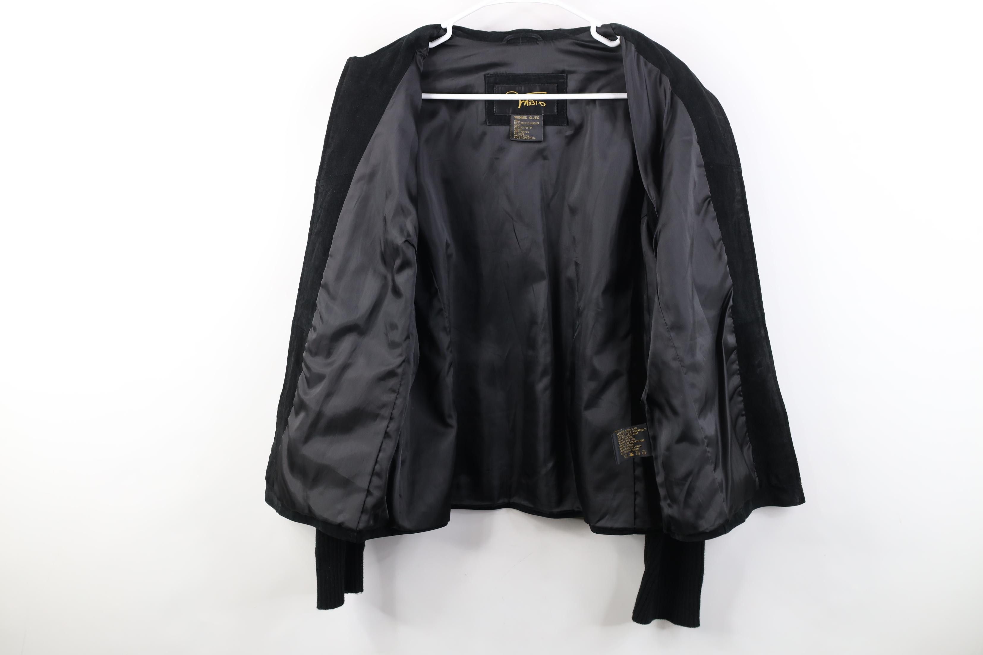 Vintage Vintage 90s Streetwear Leather Sweater Bomber Jacket Black Size XL / US 12-14 / IT 48-50 - 8 Thumbnail