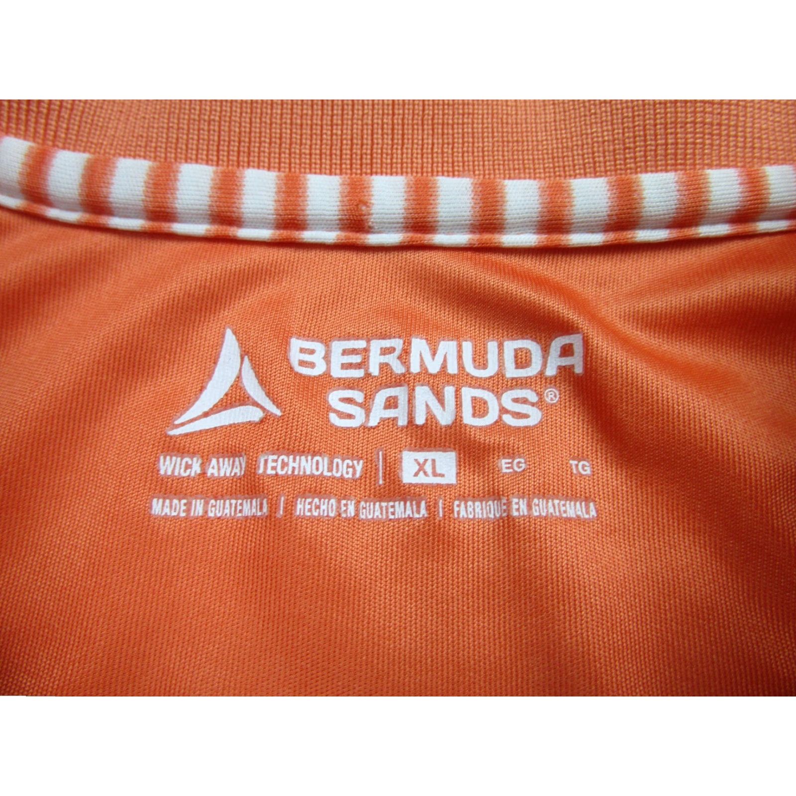 Vintage Bermuda Sands Polo Shirt Mens XL Orange White Striped Golf Wicking Hunter Ranch Size US XL / EU 56 / 4 - 5 Thumbnail