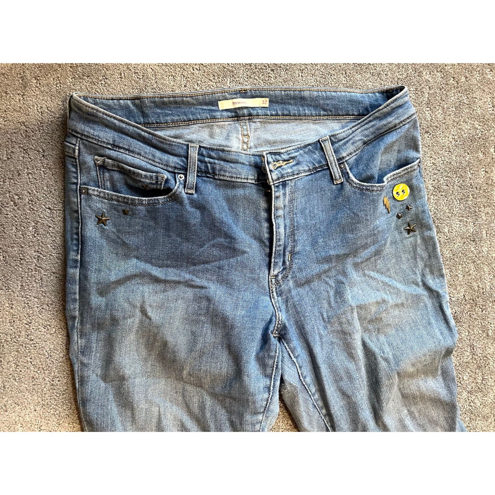 Levi's Levi's 711 Skinny Jeans Womens Blue Size 32 (32x28) Low Rise Regular Fit Denim Size 24" / US 00 / IT 34 - 4 Thumbnail