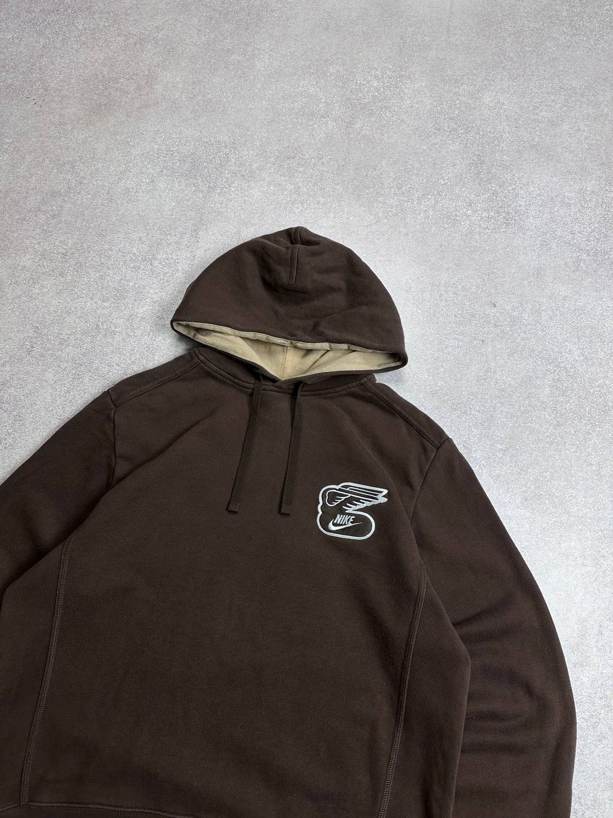 Nike Vintage 90s Nike Brown Boxy Hoodie Y2K M Size US M / EU 48-50 / 2 - 3 Thumbnail