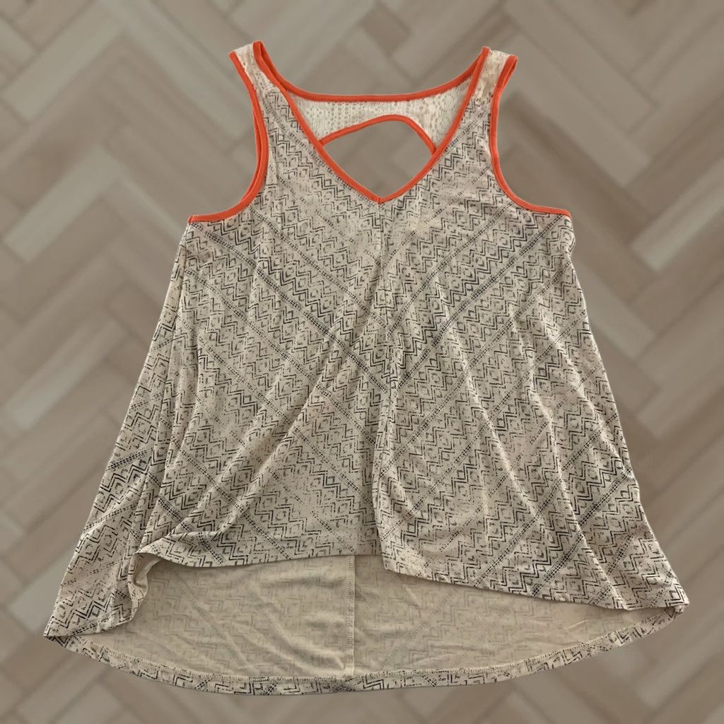 Other Others Follow Tank Top Sleeveless Aztec Open Back Women's Large Tan Orange VINTAGE Size L / US 10 / IT 46 - 1 Thumbnail