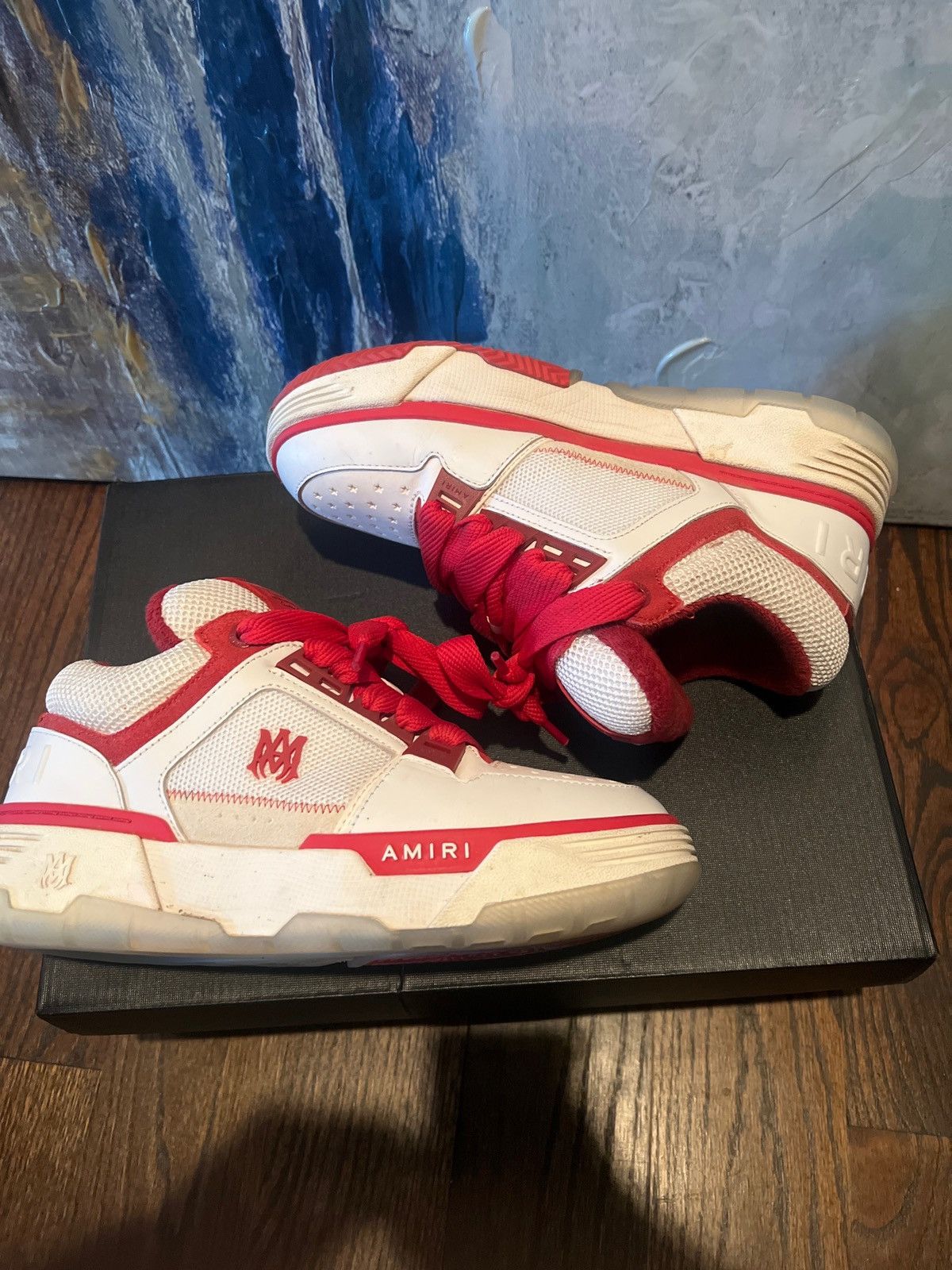 Amiri Red and White Amiri Ma-1 Size US 9 / EU 42 - 2 Thumbnail