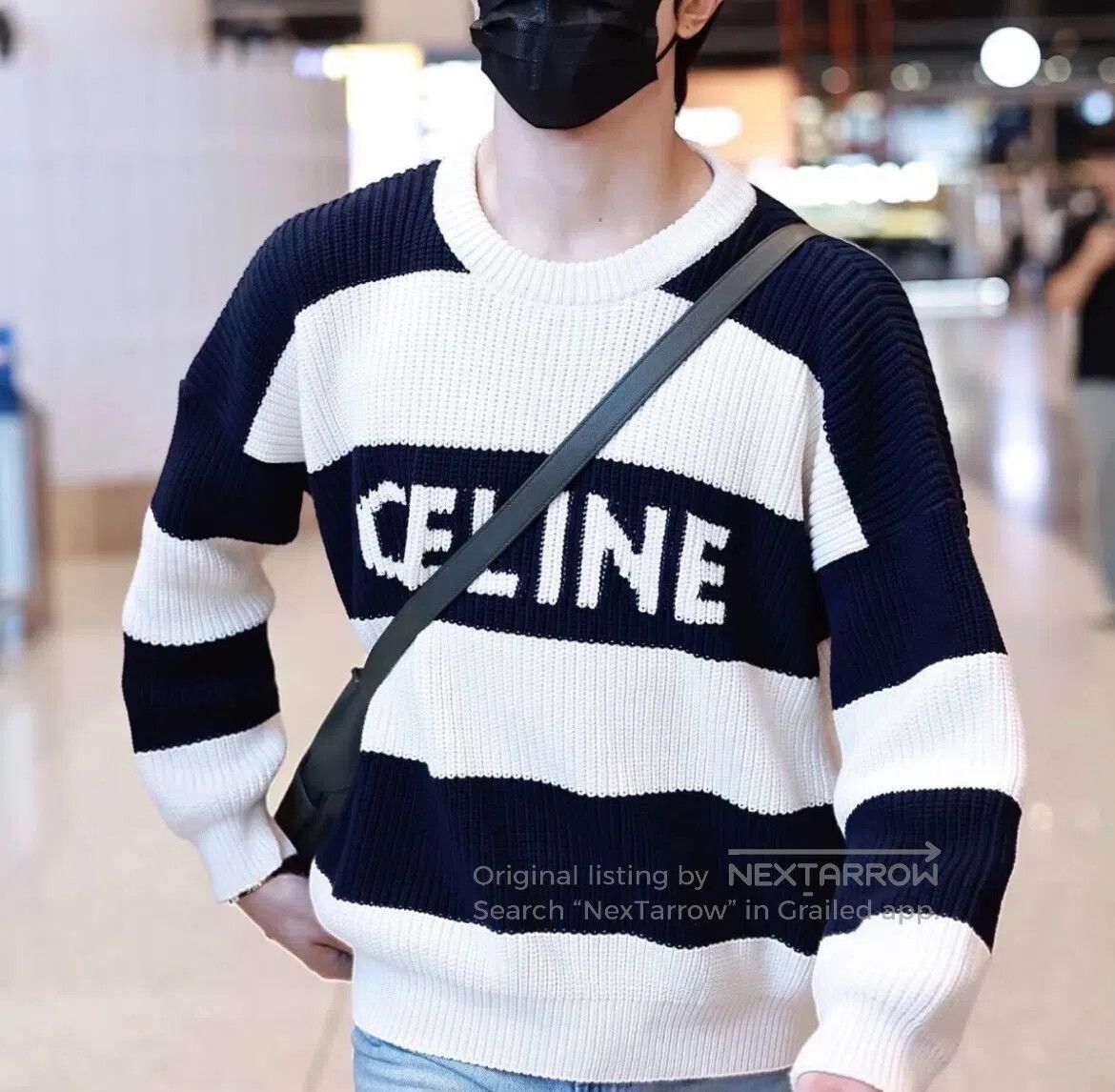 Celine CELINE Alphabet logo, stripes, knit sweater| Size M / US 6-8 / IT 42-44 - 3 Thumbnail