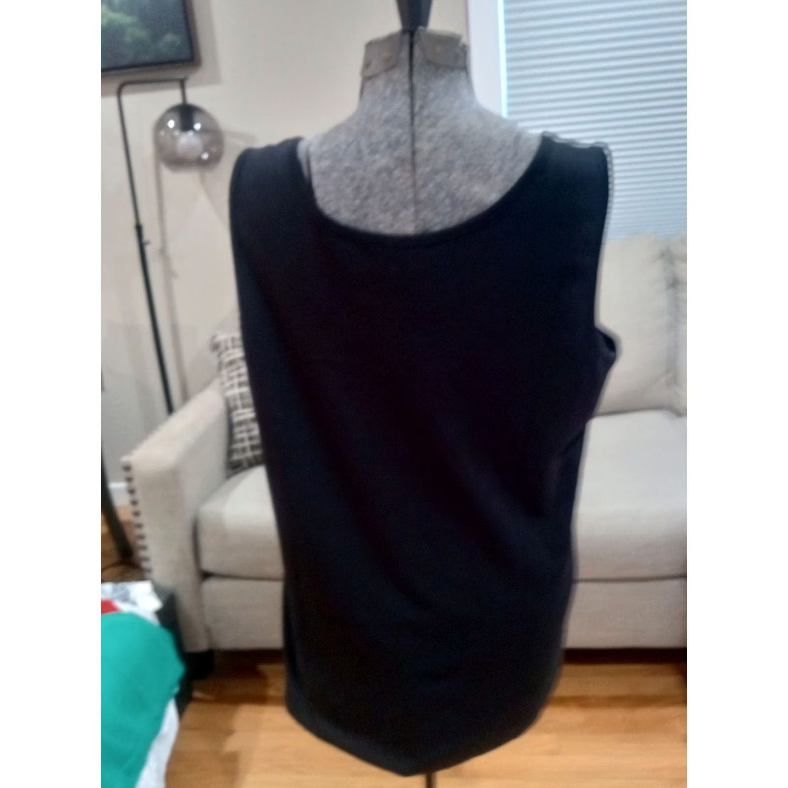 Lands' End Lands' End XL Black 100% Cotton Blouse Women Shirt Camisole Top Size XL Size XL / US 12-14 / IT 48-50 - 5 Thumbnail