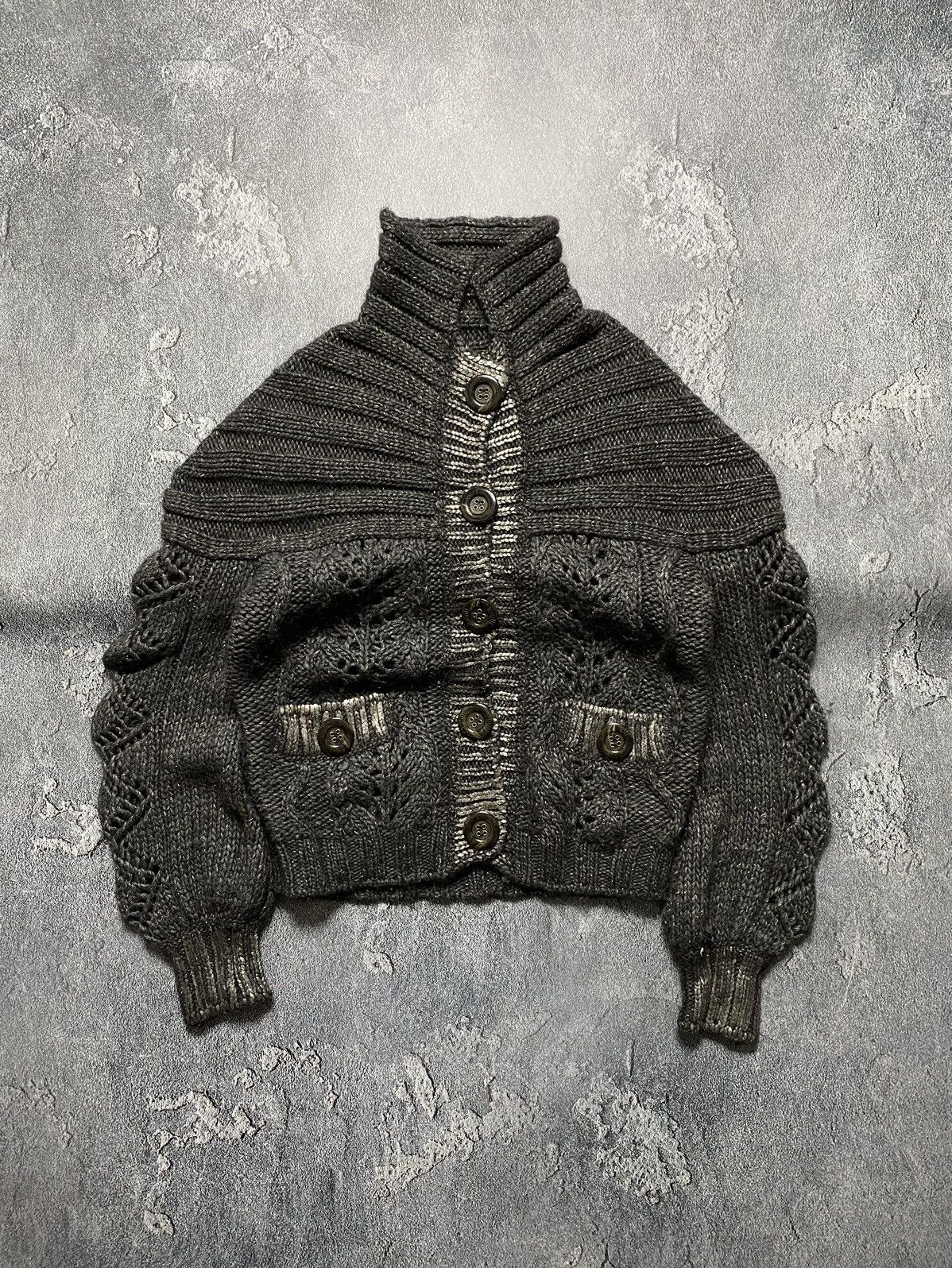 Just Cavalli Just Cavalli Chunky Knit With Open Mesh Gold Thread Sweater Size M / US 6-8 / IT 42-44 - 2 Thumbnail