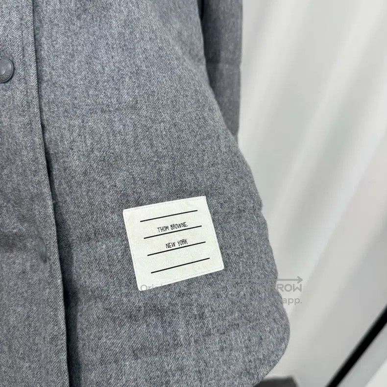 Thom Browne Thom Browne Grey Wool Striped Down Shirt Jacket Size XS / US 0-2 / IT 36-38 - 5 Thumbnail