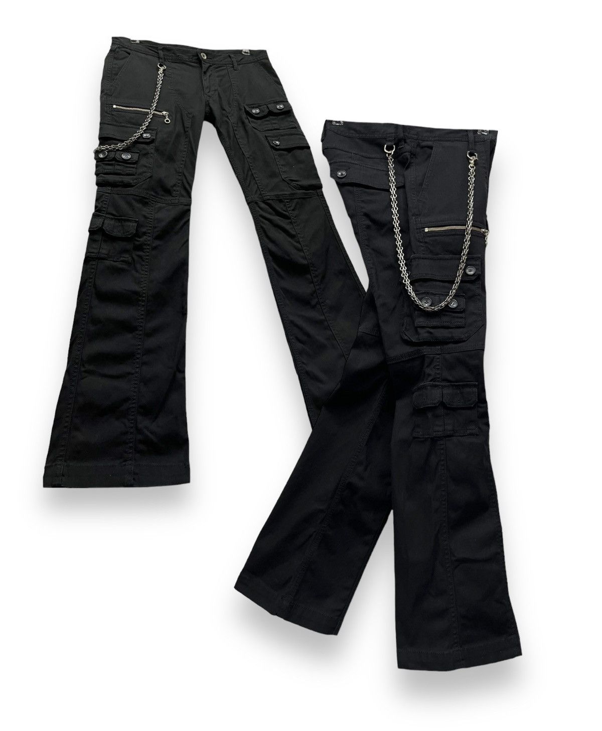 HIDEAWAYS FYE🔥NICOLE HIDEAWAYS Multipocket Bondage Punk Flare Stretch Size US 31 - 1 Thumbnail