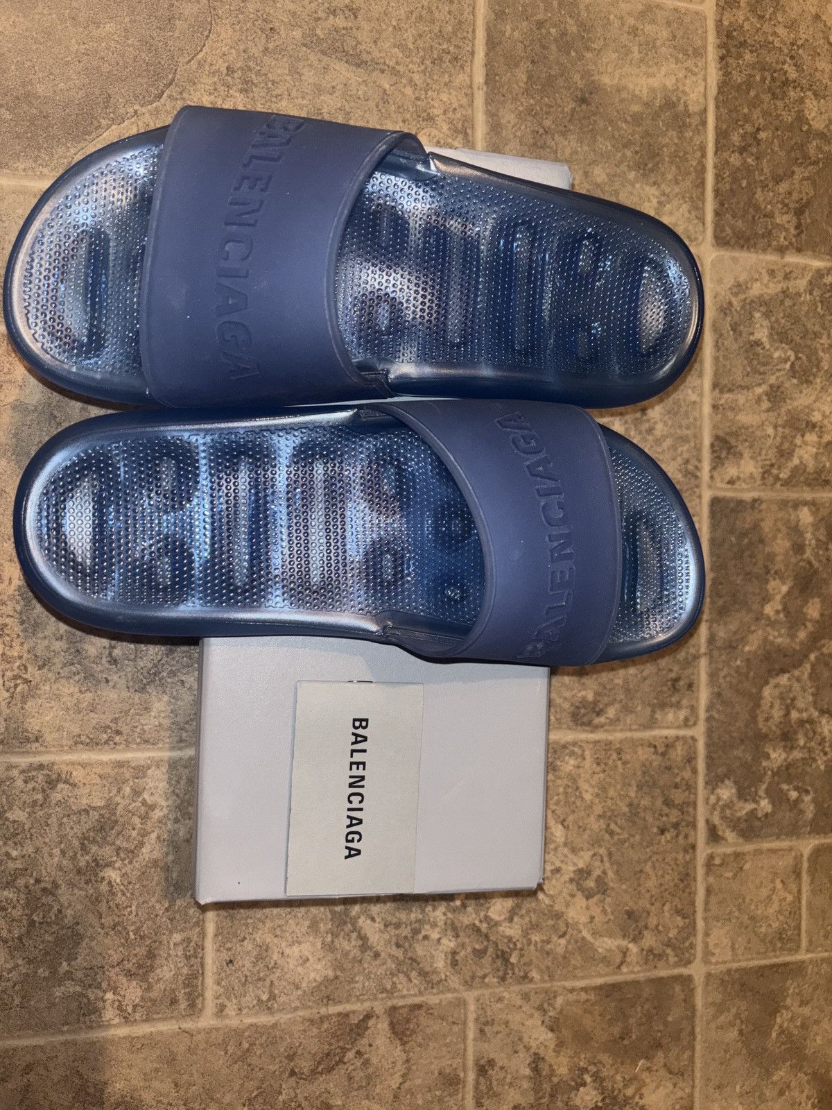 Balenciaga Marine Blue Balenciaga slides Size US 10 / EU 43 - 1 Thumbnail