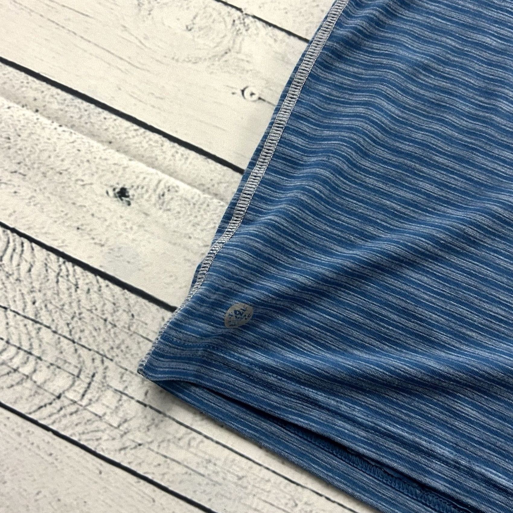 Vintage Manduka Striped Short Sleeve T-Shirt Pocket Blue Men's Large Shirt Size US L / EU 52-54 / 3 - 2 Thumbnail