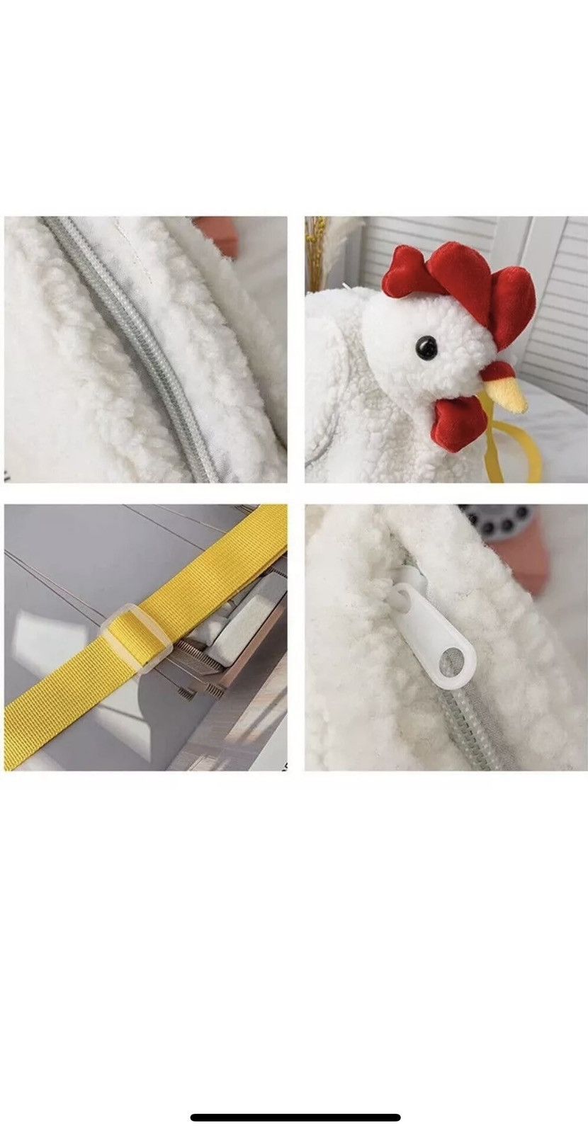 Other Women’s Faux Fur Cartoon Chicken Plush Tote & Crossbody Bag Size ONE SIZE - 9 Thumbnail