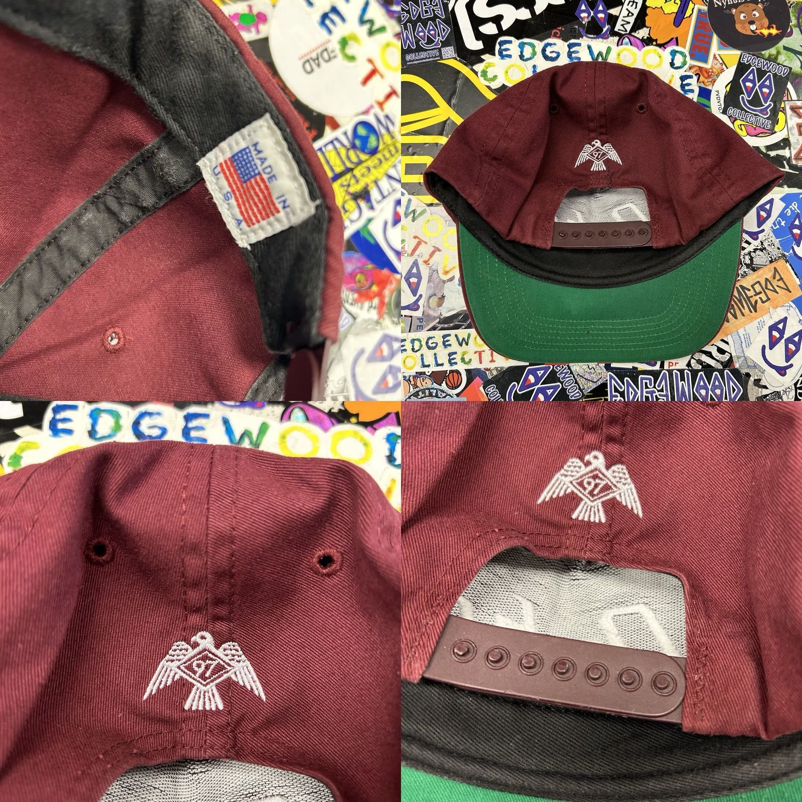 Only NY VINTAGE Only NY Hat Mens One Size Maroon Red Snapback Cap Made USA Skateboarding Streetwear Size ONE SIZE - 9 Thumbnail