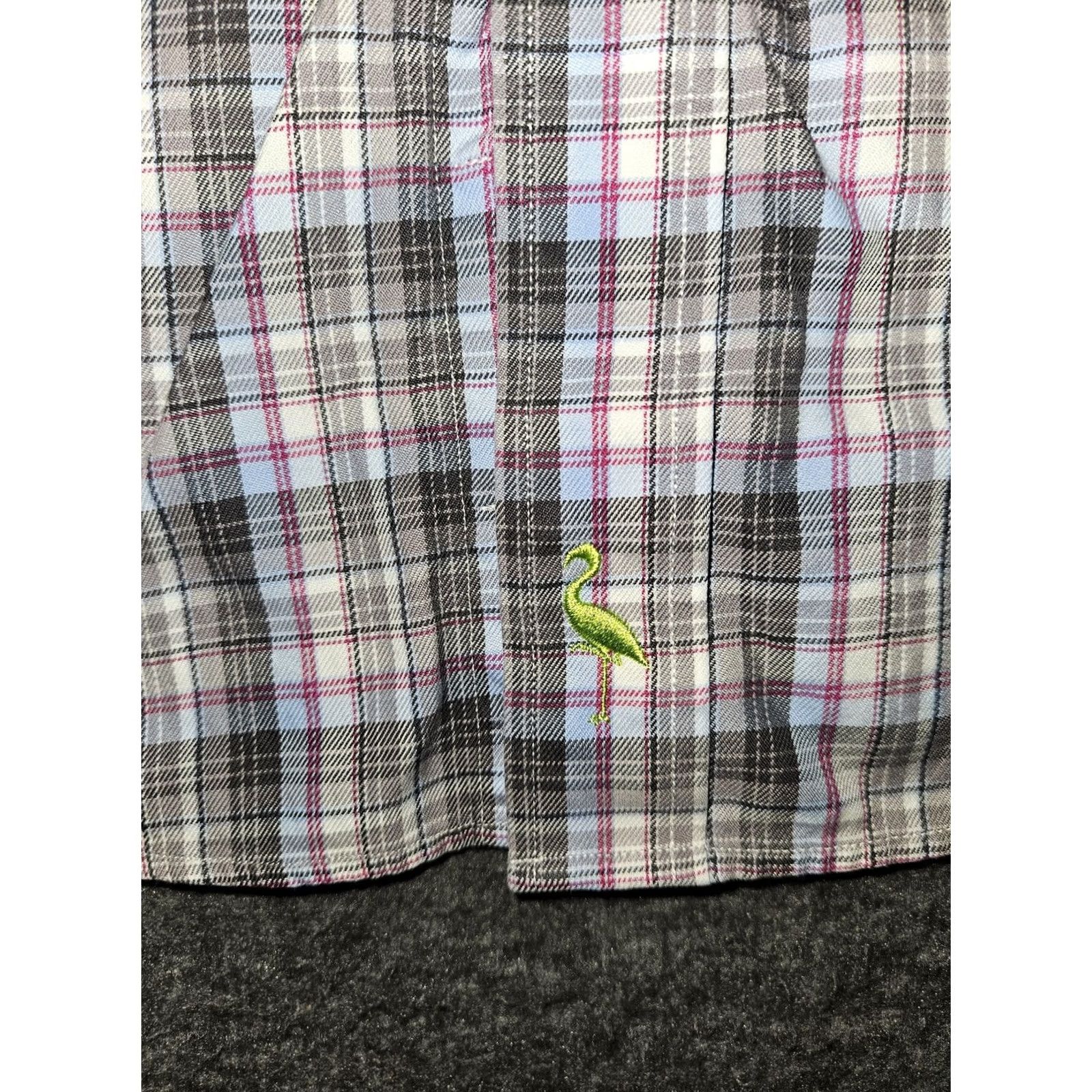 Tailorbyrd TAILORBYRD Shirt Mens M Blue Plaid Button-Down Long Sleeve Flamingo Logo Embroidered Casual Size US M / EU 48-50 / 2 - 6 Thumbnail