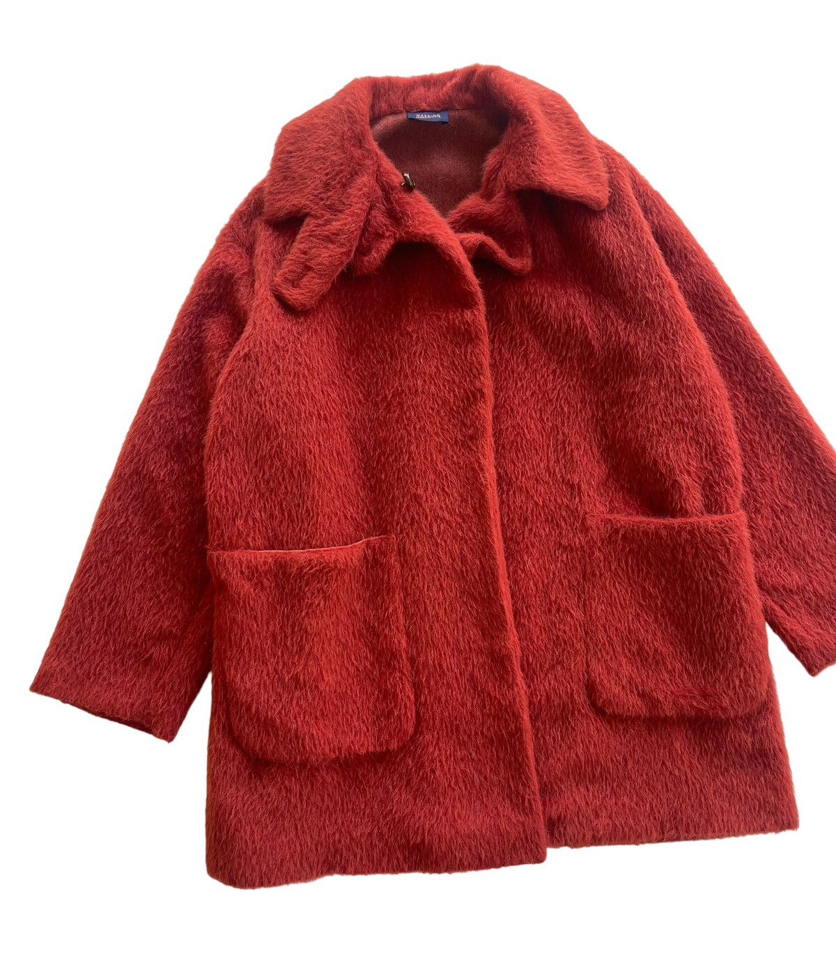 Japanese Brand Massimo Monteforte Fuzzy Mohair Button Less Coat Size M / US 6-8 / IT 42-44 - 6 Thumbnail