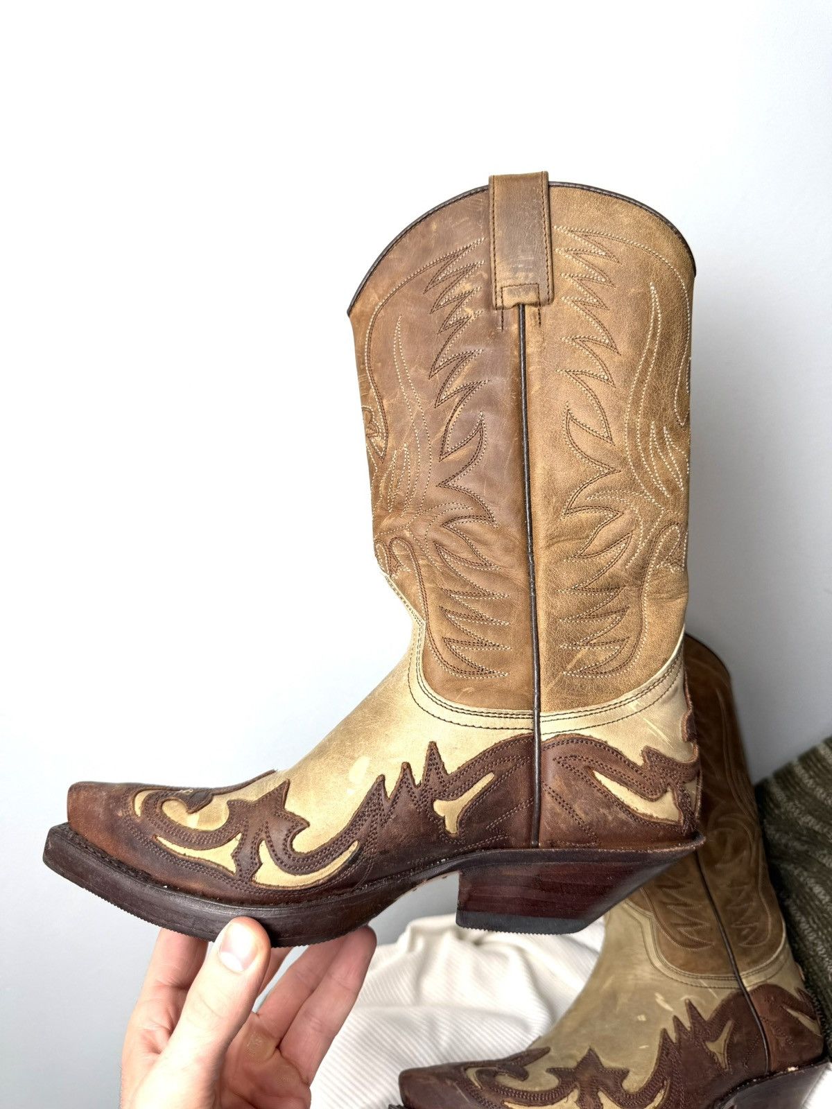 Cowboy Equipment 💥Rare! Vintage Sendra Western Leather Cowboy Boots Size US 6 / IT 36 - 13 Thumbnail