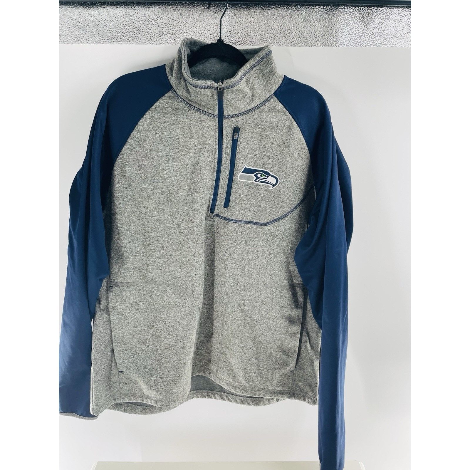 Nike Nike NFL Seattle Seahawks Gray 1/4 Zip Pullover Jacket Mens Size US L / EU 52-54 / 3 - 6 Thumbnail