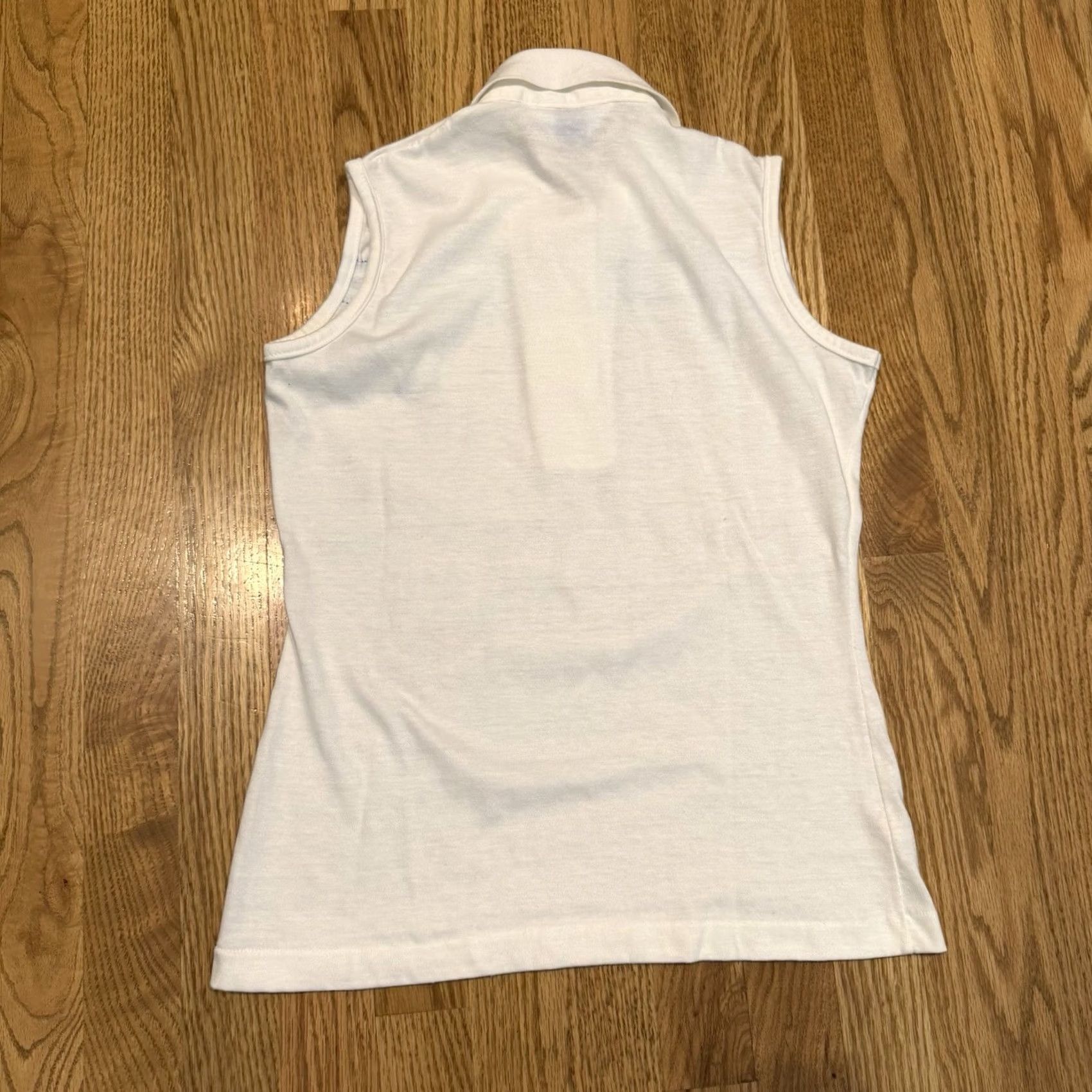 Adidas VINTAGE Adidas Sleeveless Polo Shirt Womens Medium White Blue Tank Top 80s Vtg Size M / US 6-8 / IT 42-44 - 2 Thumbnail