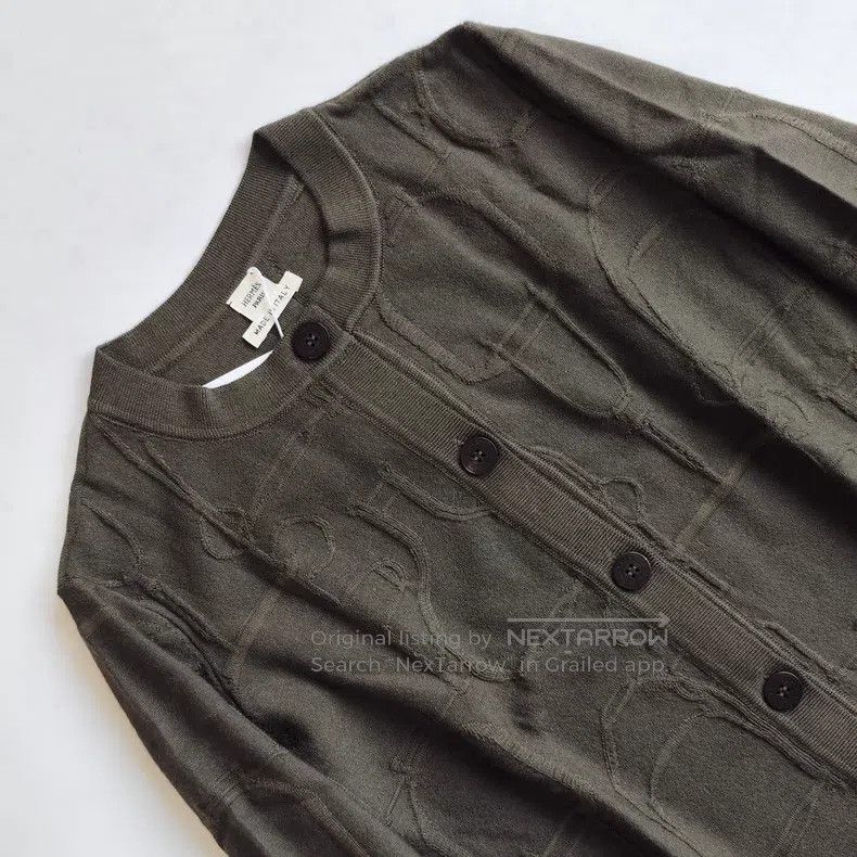 Hermes Hermes Jacquard Knit Cardigan, Moss Green Size XS / US 0-2 / IT 36-38 - 2 Thumbnail