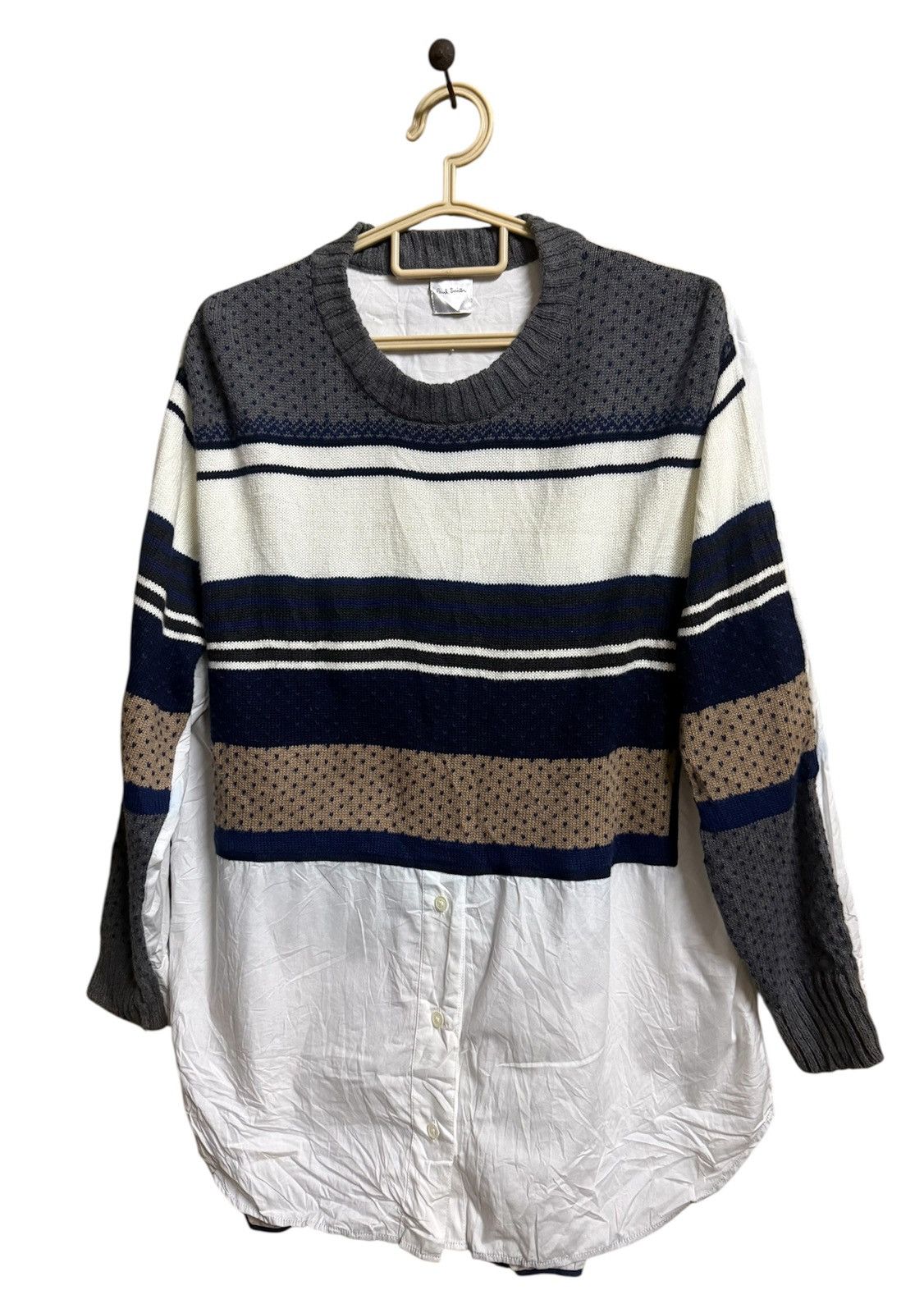 Paul Smith Paul Smith Multi-Border Knit Docking Shirt Size US M / EU 48-50 / 2 - 3 Thumbnail