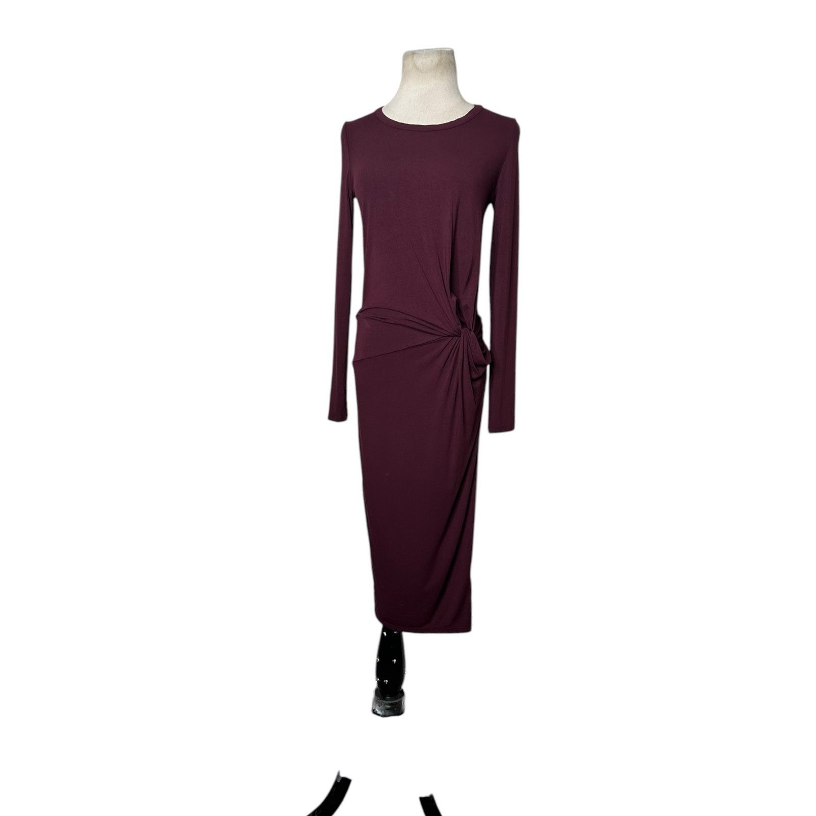 Topshop Topshop burgundy long sleeves front twist midi dress size 2 Size XS / US 0-2 / IT 36-38 - 10 Thumbnail