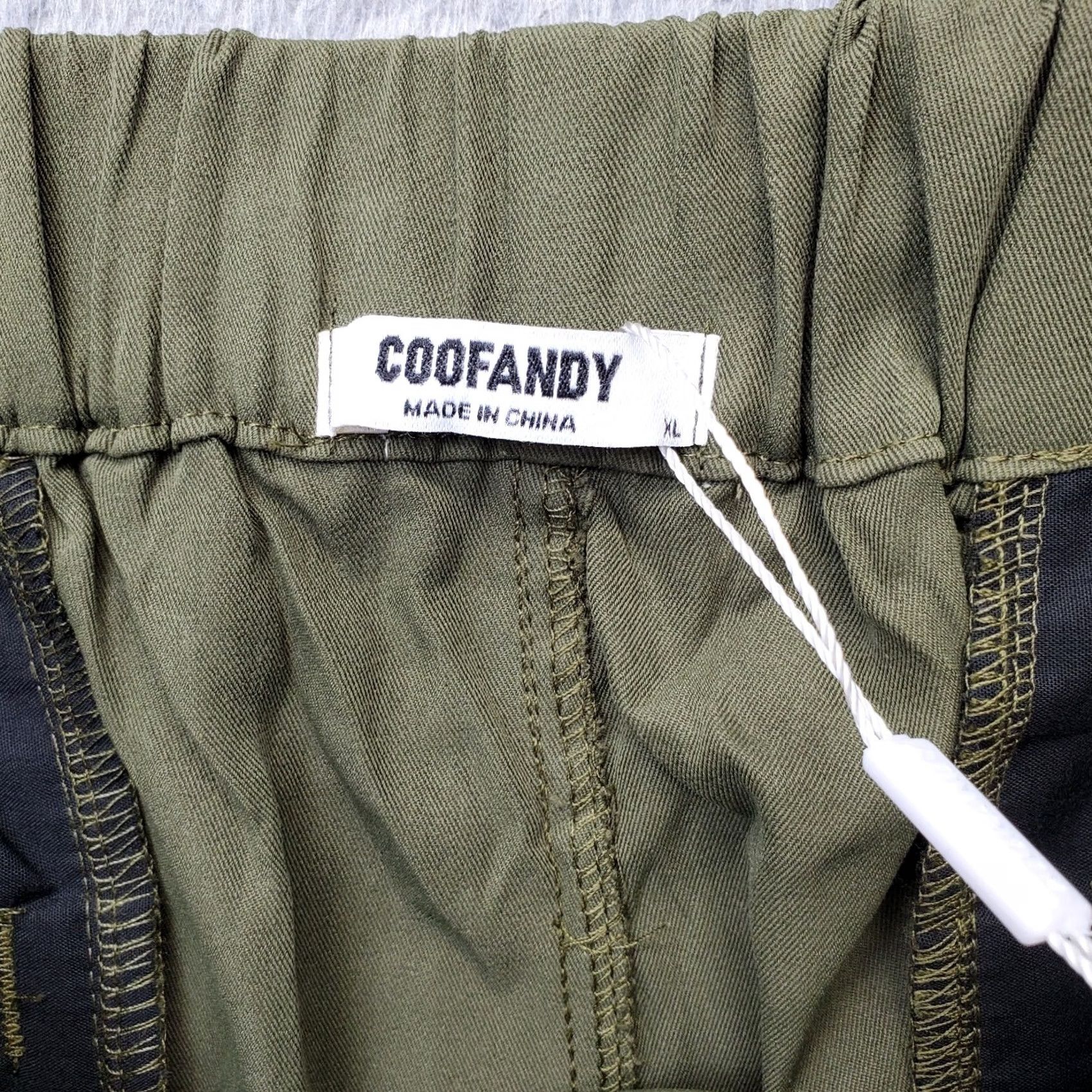 Vintage Coofandy Mens XL Green Solid Regular Fit Joggers Pants Slash Pockets Drawstring Size US 36 / EU 52 - 6 Thumbnail