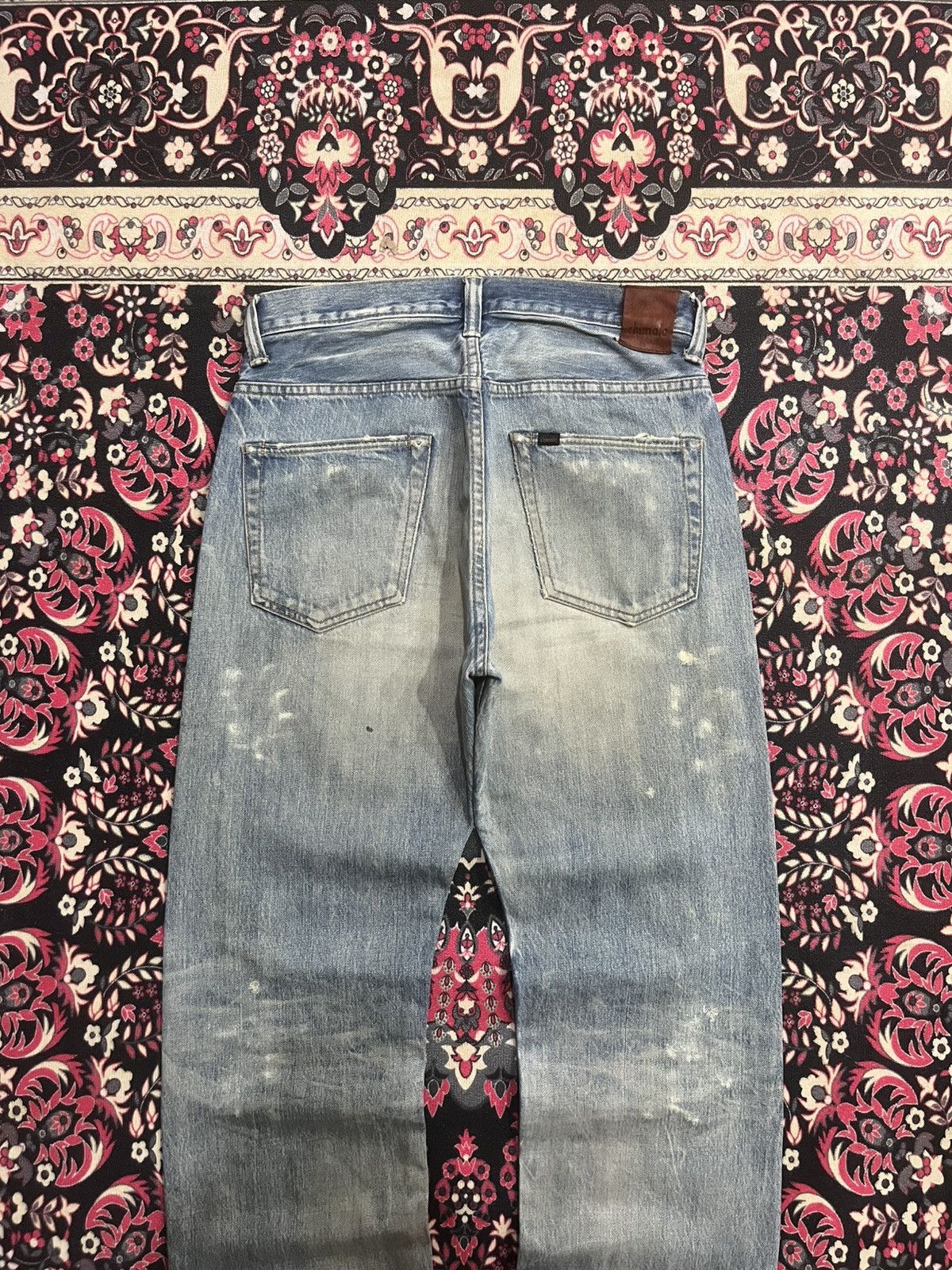 Chimala Japanese Brand Chimala Blue Washed Distressed Selvedge Jeans Size US 29 - 8 Thumbnail