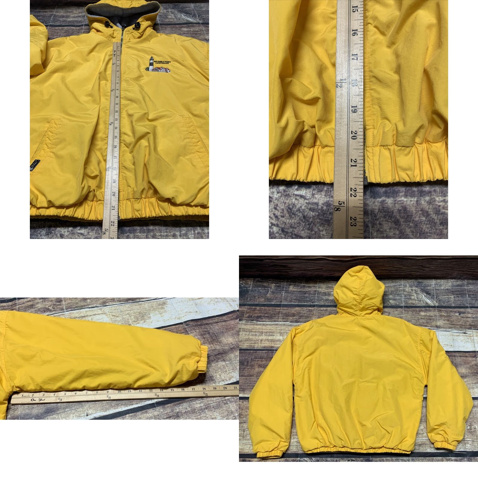 Vintage Gear Jacket Womens Size Medium Yellow Hooded Full Zip Lined Lighthouse Big Sable Size M / US 6-8 / IT 42-44 - 8 Thumbnail