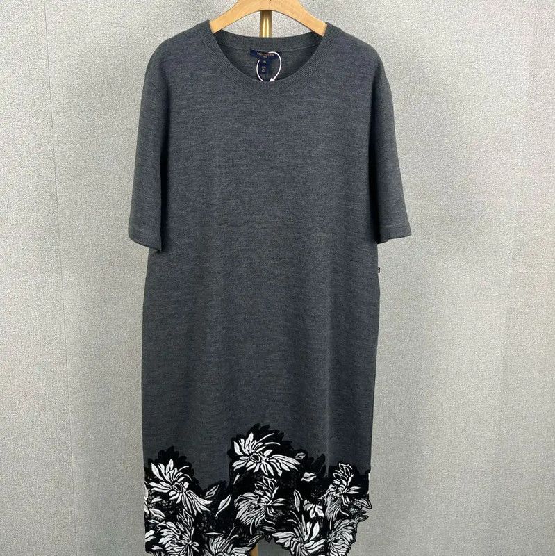 Louis Vuitton Louis Vuitton Grey Wool Women's Dress 0089 Size S / US 4 / IT 40 - 1 Thumbnail
