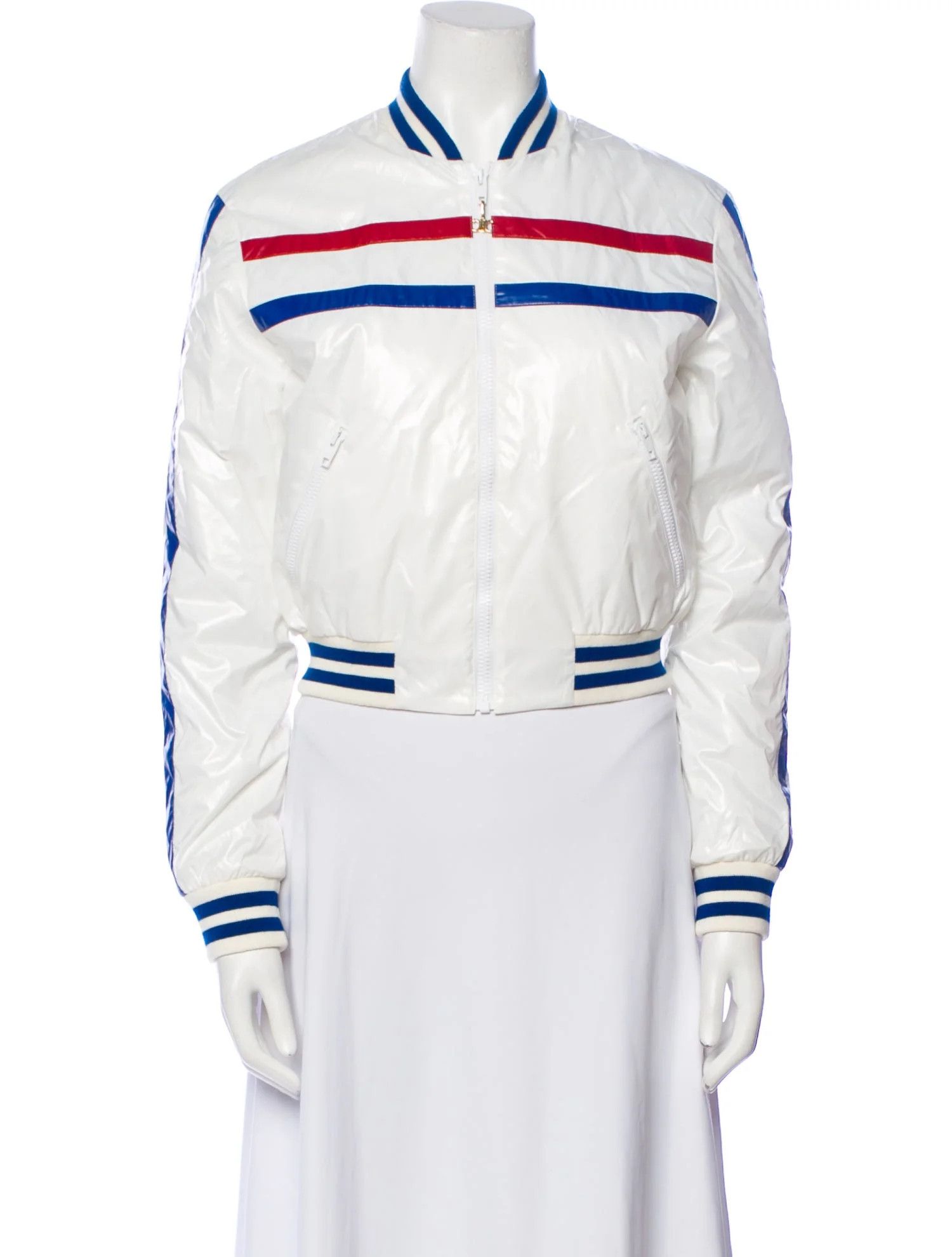 Celine o1tko10125 Cropped Rayures Bomber Jacket in Multicolor Size S / US 4 / IT 40 - 1 Thumbnail