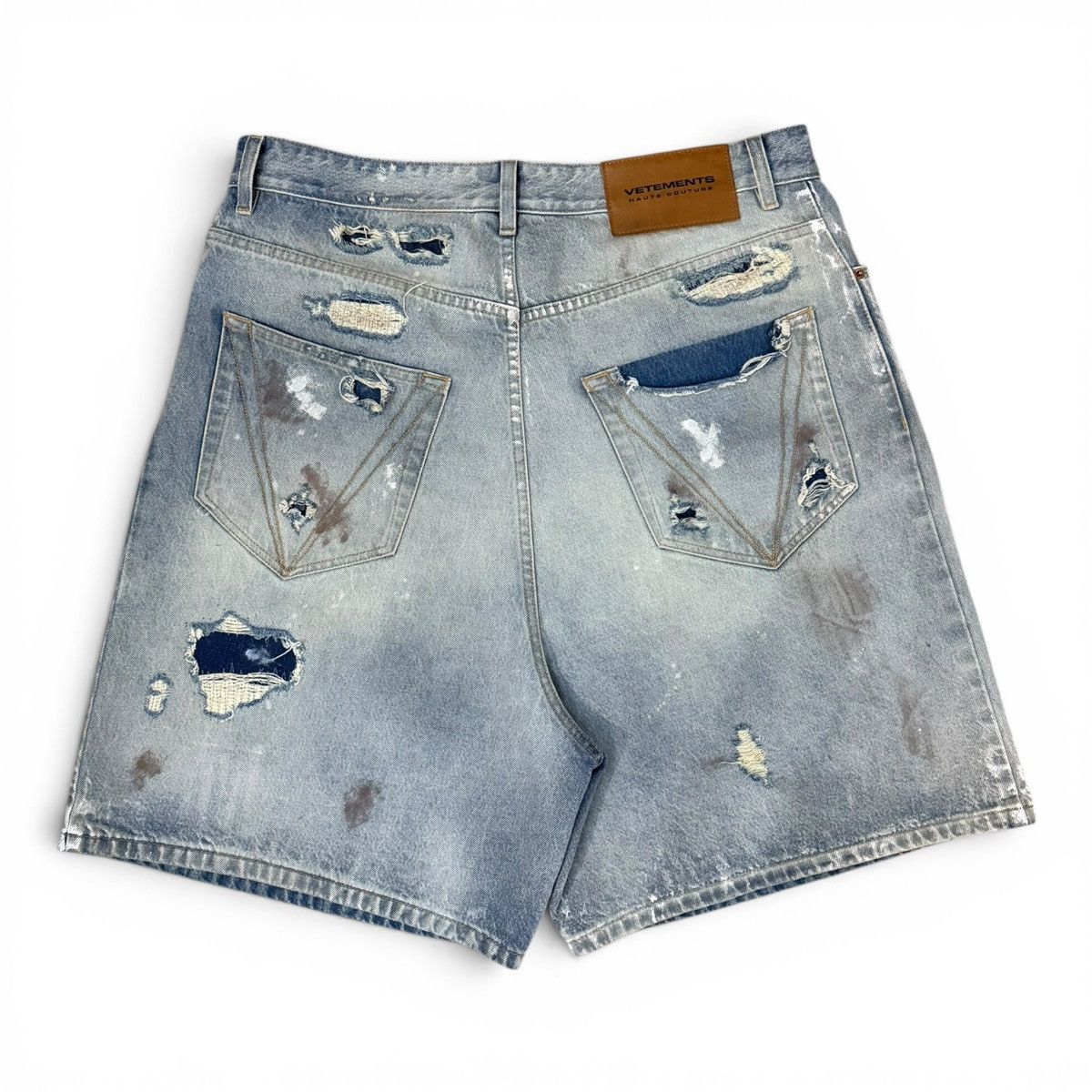 Vetements Vetements Trashed Denim Shorts Blue Size US 36 / EU 52 - 2 Thumbnail