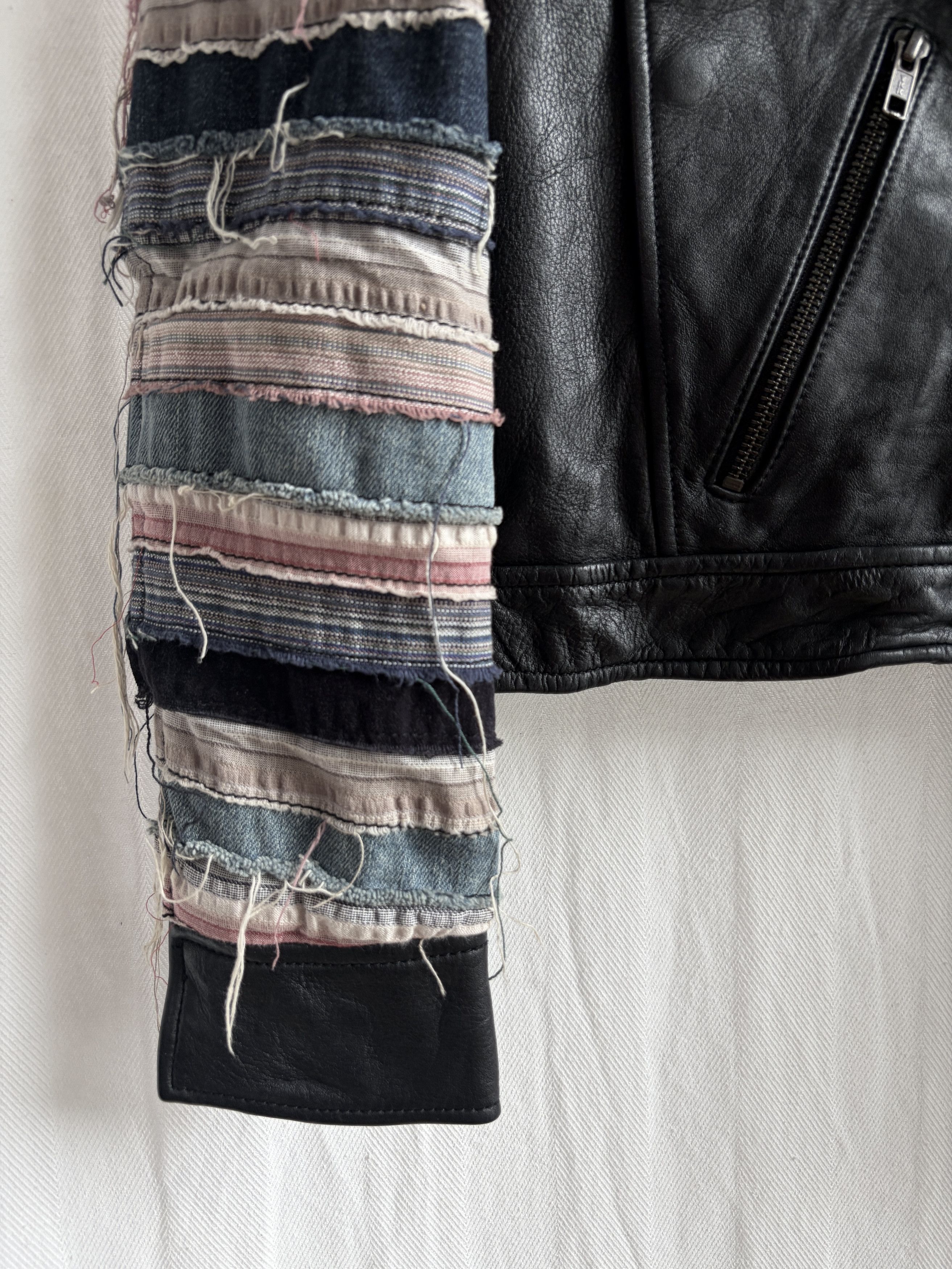 Acne Studios x Beams AW10 Patchwork Sleeve Leather Jacket Size M / US 6-8 / IT 42-44 - 2 Thumbnail