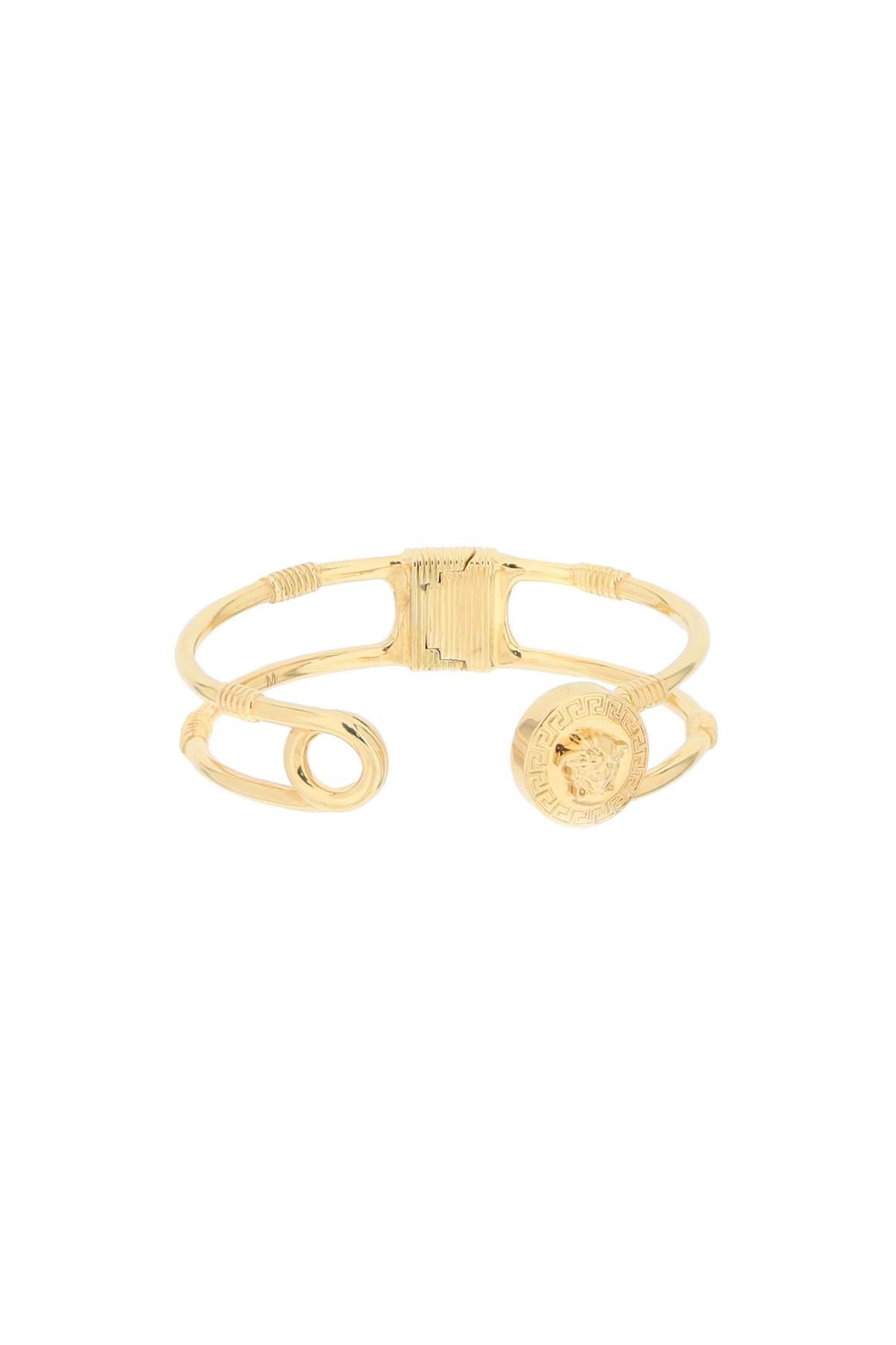 image of Versace Safety Pin Bracelet in Versace Gold, Women's
