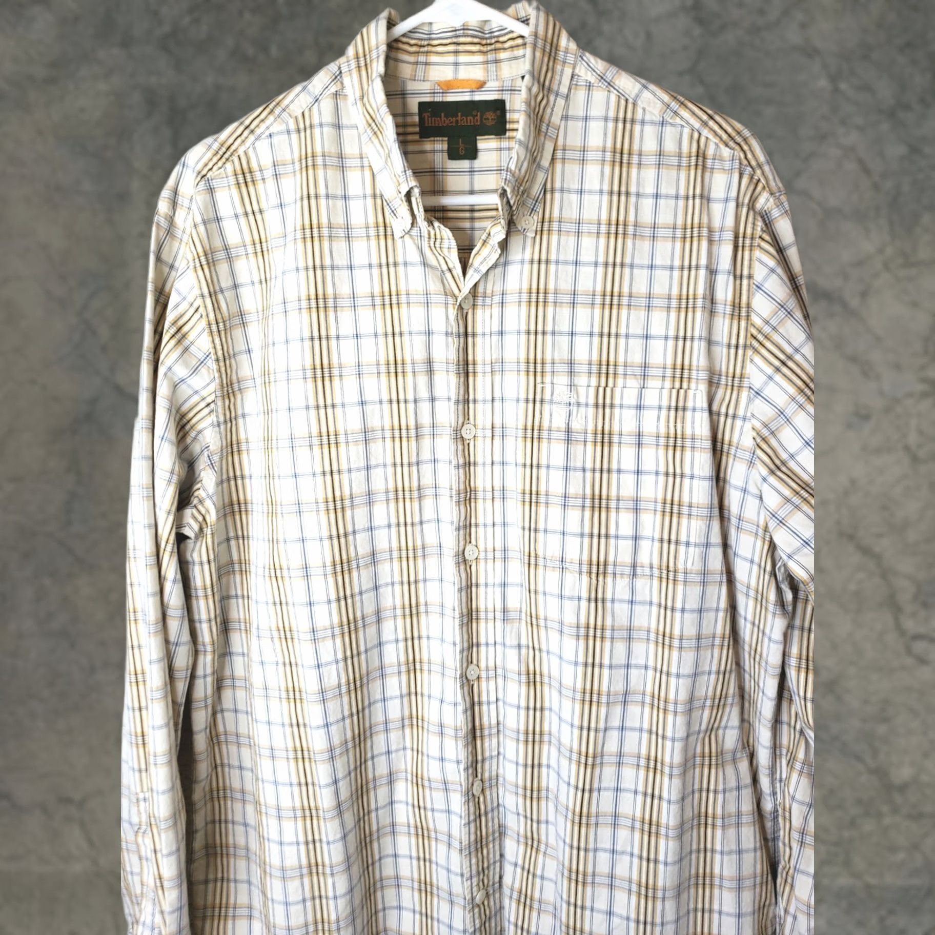 Timberland Timberland Shirt Mens L White Yellow Blue Plaid Button-Front Long Sleeve Casual Workwear Vintage: No Size US L / EU 52-54 / 3 - 1 Thumbnail
