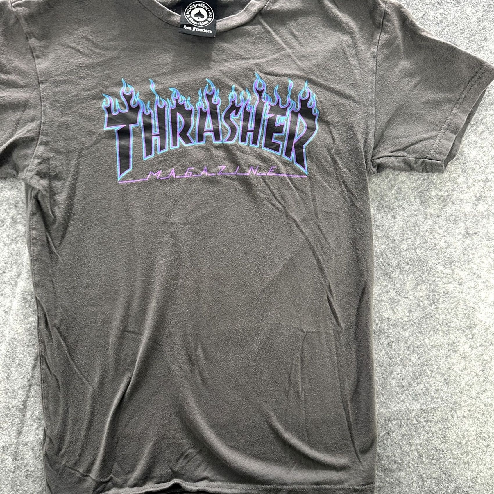 Thrasher Thrasher Shirt Mens XS Black Blue Flame Logo Graphic Tee Skateboard Tattoo Tee Size US XS / EU 42 / 0 - 3 Thumbnail