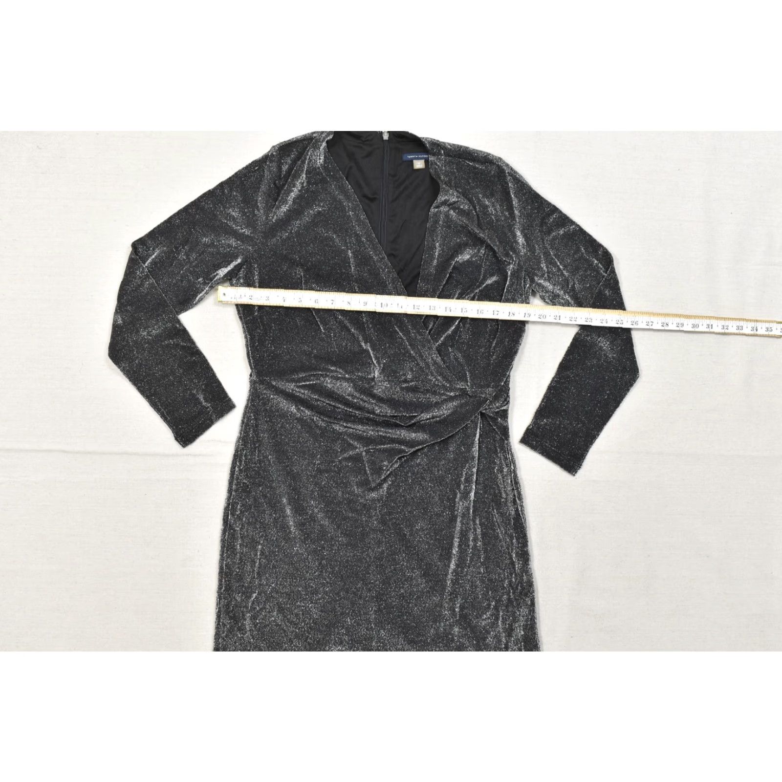 Tommy Hilfiger Tommy Hilfiger Women Dress Wrap Dress Long Sleeve Plus Size 12 Black Knee Length Nylon Polyester Size XL / US 12-14 / IT 48-50 - 5 Thumbnail