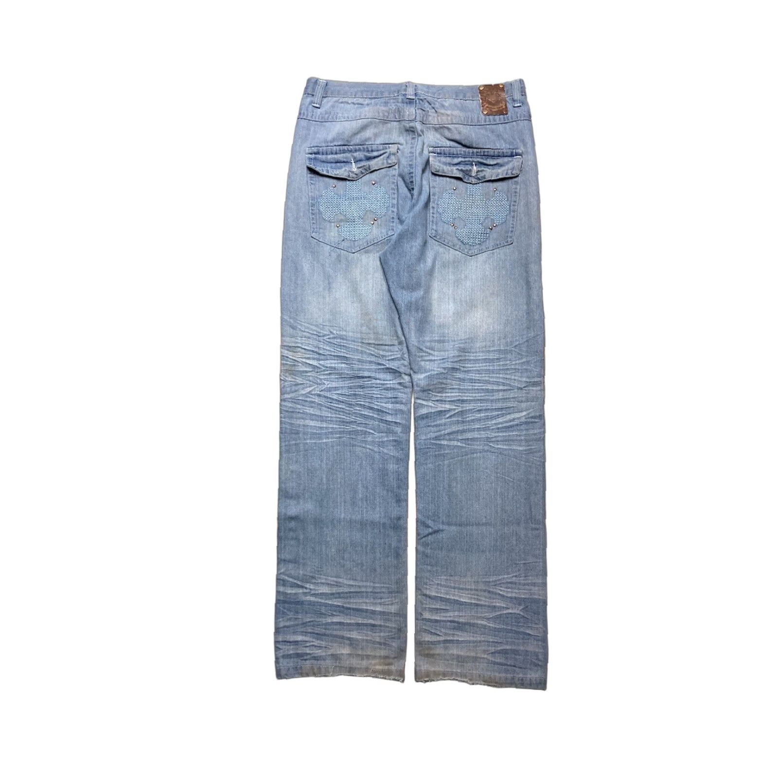 Express VINTAGE Brooklyn Xpress Baggy Jeans Embroidered Grunge 34x34 Men Blue INSEAM 34 Size US 34 / EU 50 - 1 Thumbnail