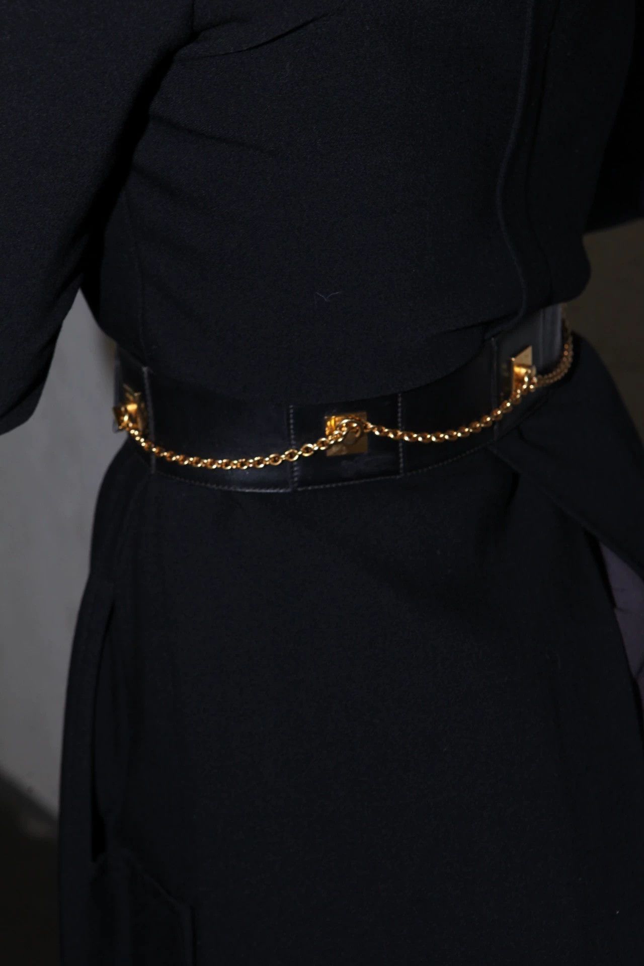 Celine Celine Detachable Chain Cowhide Wide Belt S-M Size ONE SIZE - 1 Thumbnail