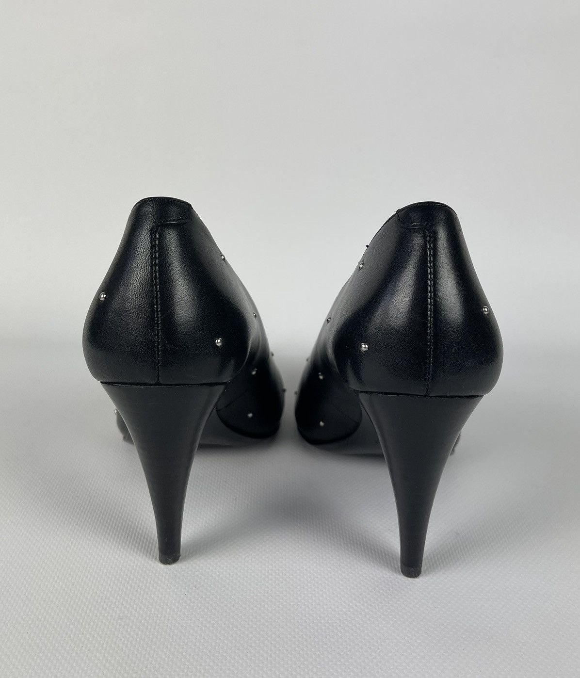 Designer ALLSAINTS Adrianna Court Shoes Platform Heels Leather Black Size US 7 / IT 37 - 6 Thumbnail