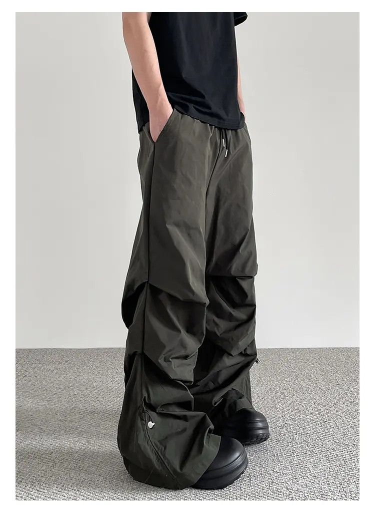 Japanese Brand × Jean Black Baggy Stacked Pants, Pleated Chunky Pants Size US 32 / EU 48 - 2 Thumbnail