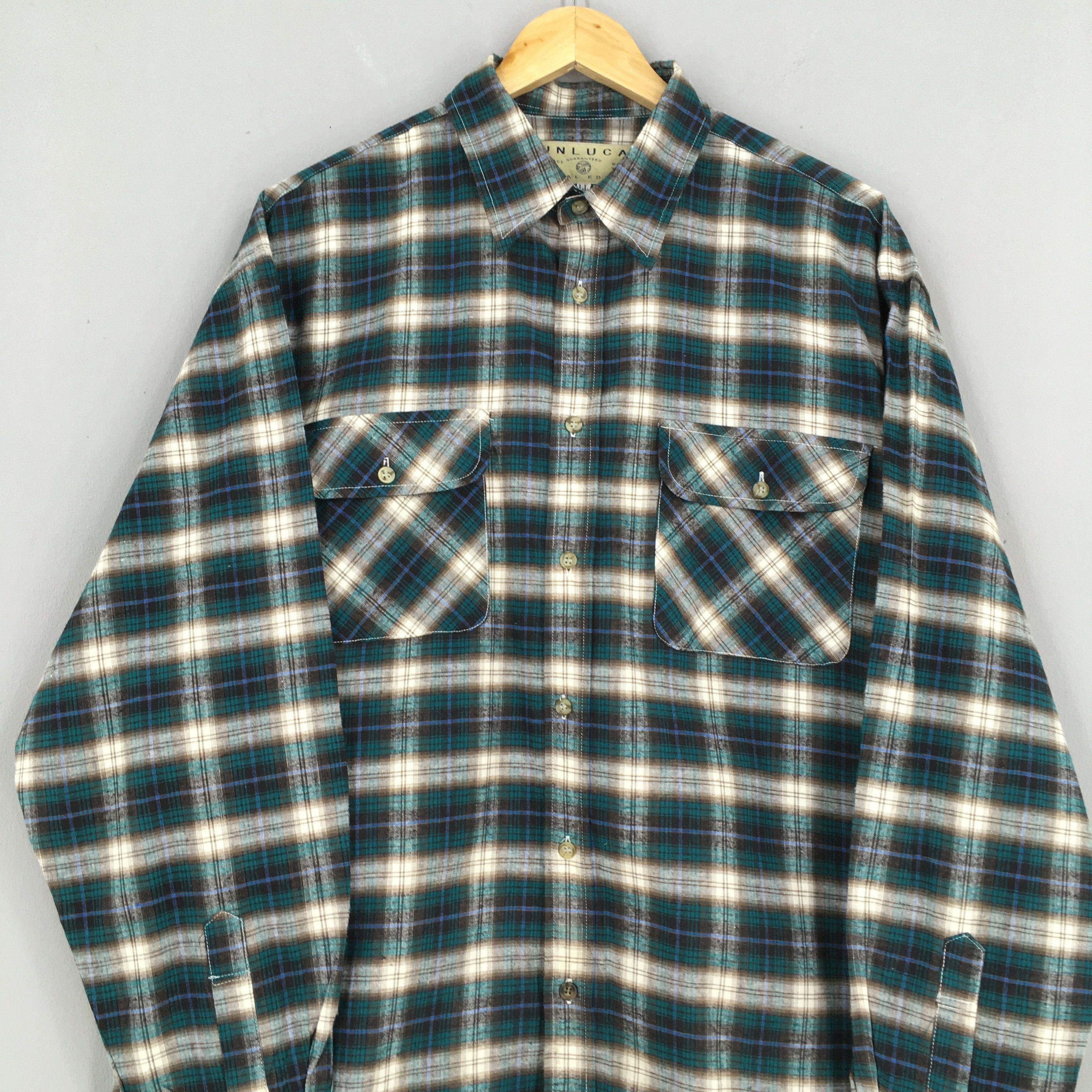 Flannel × Vintage Vintage 1980s Plaid Tartan Checkered Flannel Shirt Large Size US L / EU 52-54 / 3 - 2 Thumbnail