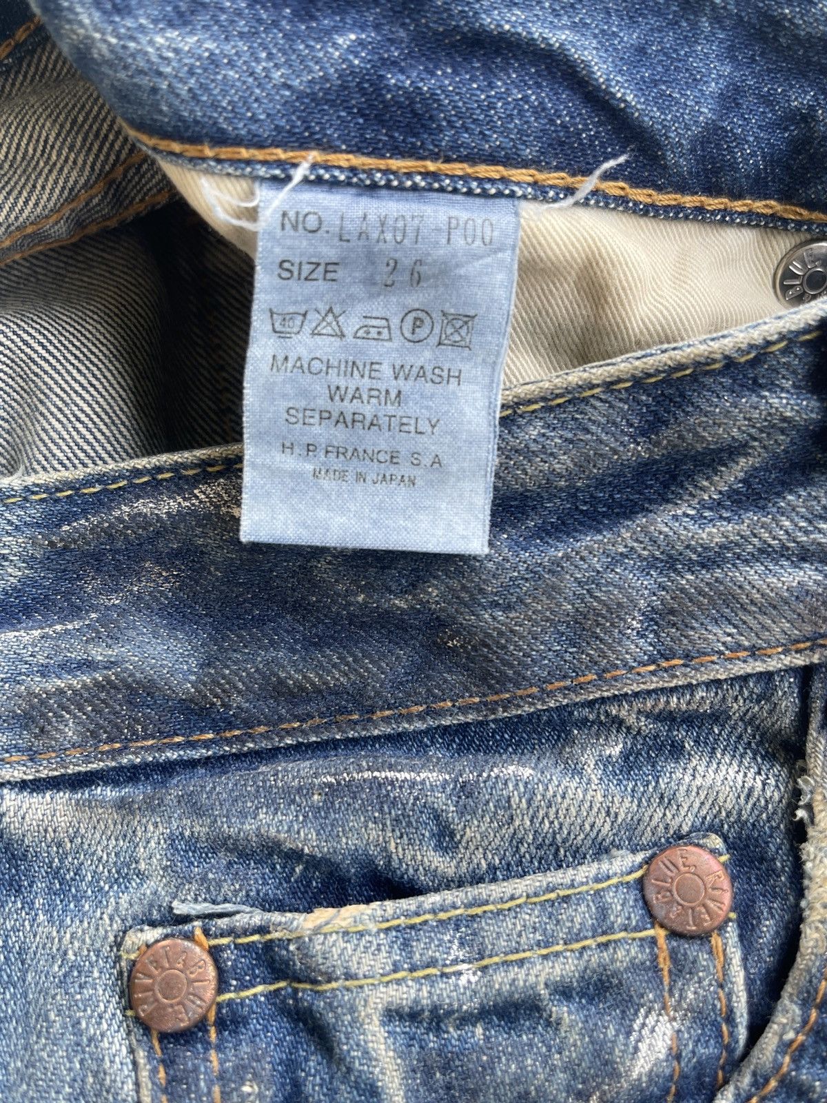 Japanese Brand Rivet & Blue Japanese Distressed Paint Splatter Jeans Size US 29 - 18 Thumbnail