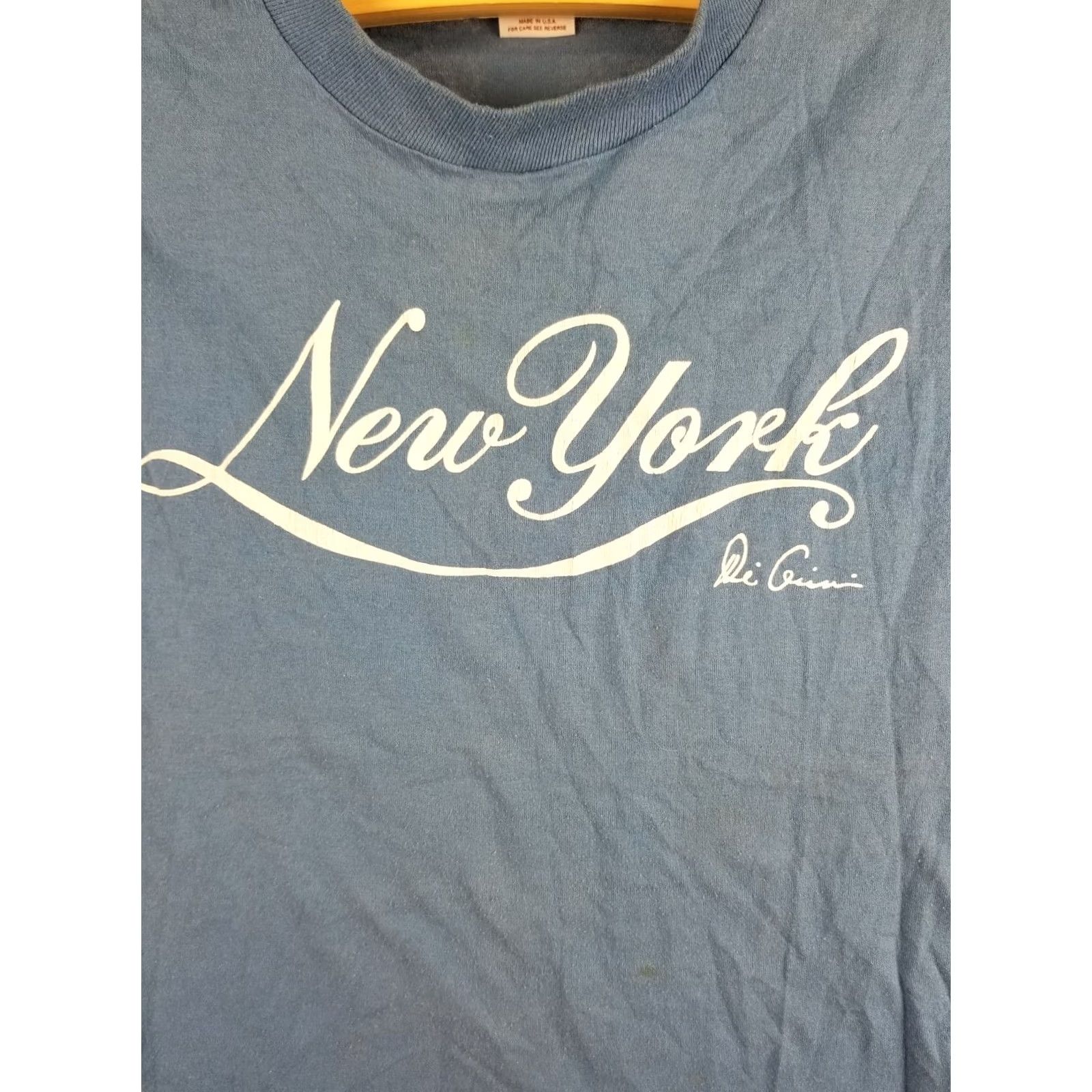 Vintage VINTAGE New York City Ink Print SINGLE STITCH T-SHIRT SZ SMALL Men's Blue 70's/80's USA… Size US S / EU 44-46 / 1 - 2 Thumbnail